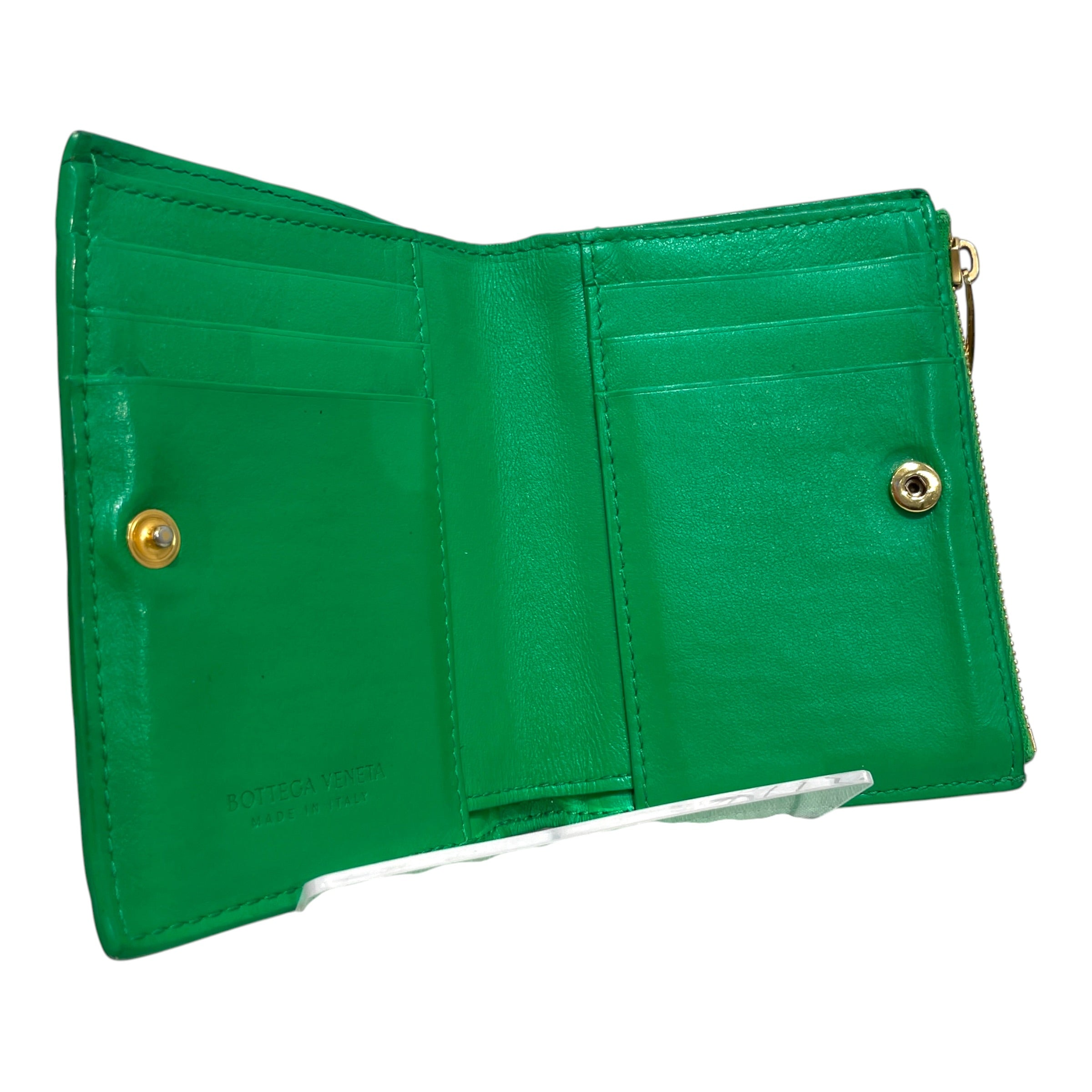 BOTTEGA VENETA/Bifold Wallet/Leather/GRN/L's/Intrecciato Leather Wallet view 3