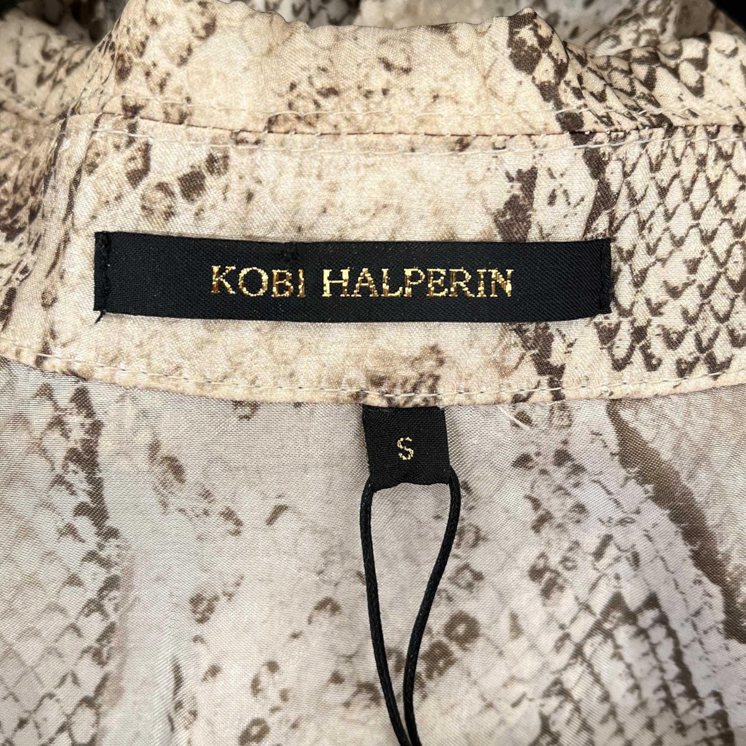 KOBI HALBERIN/LS Blouse/S/Animal Pattern/Polyester/BEG/Snake skin print view 3