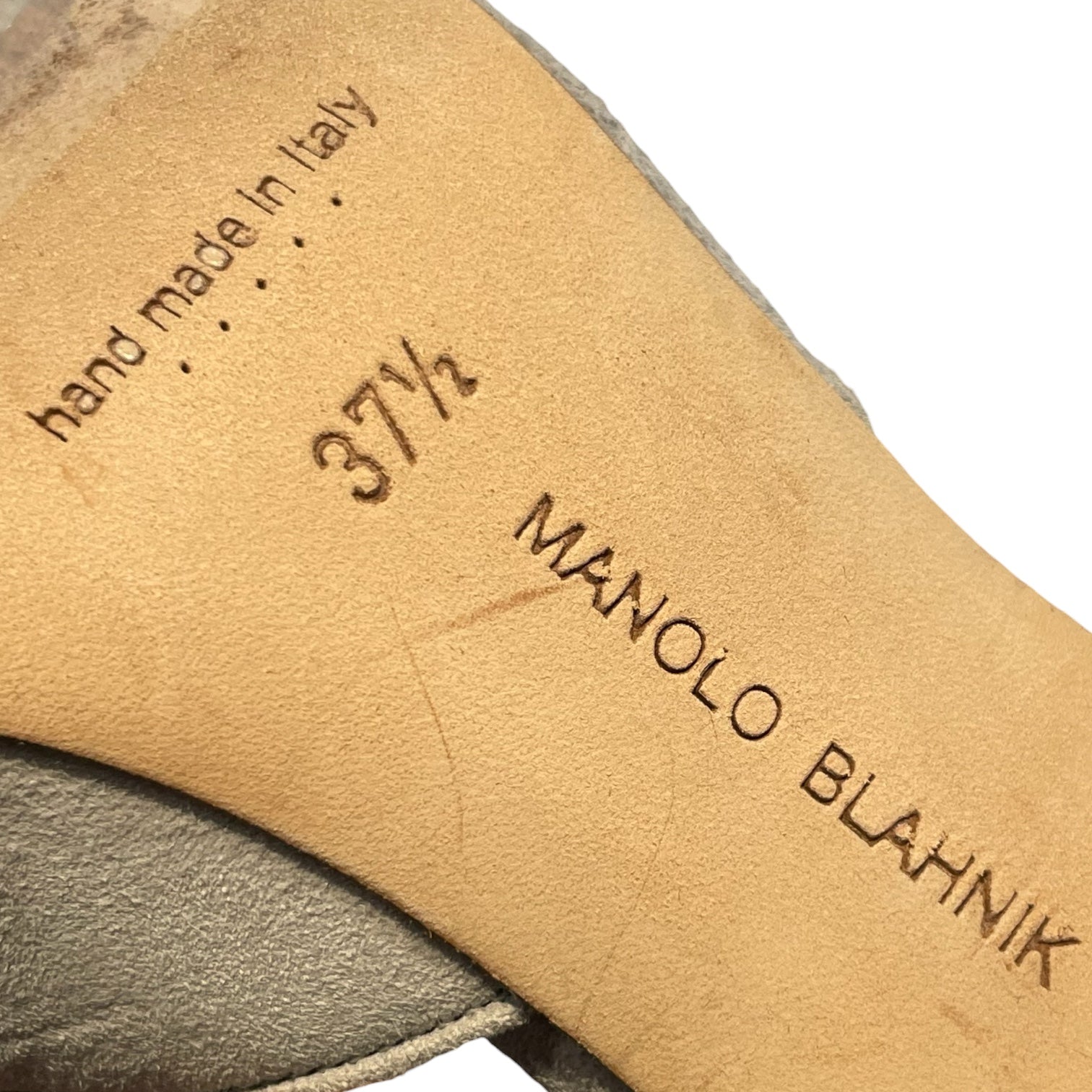 MANOLO BLAHNIK/Heels/EU 37.5/Suede/GRY/toe buckle design view 4
