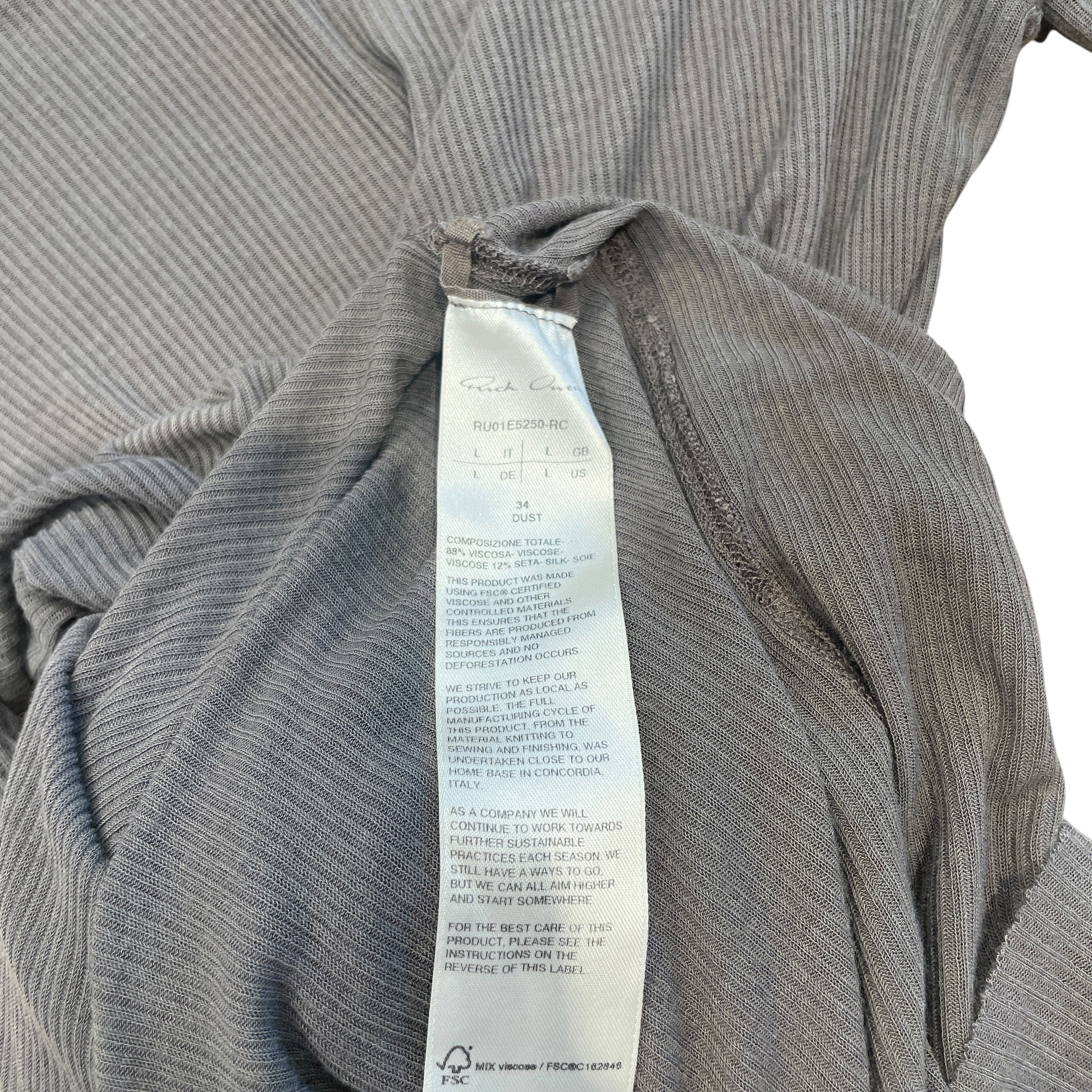 Rick Owens/T-Shirt/Cotton/GRY/Hollowood '25 Longsleeve view 4