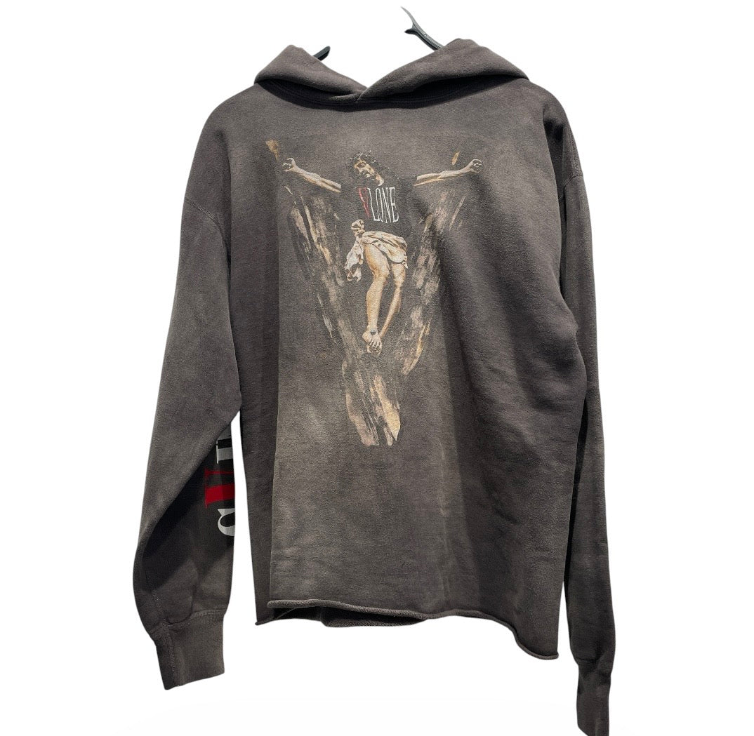 SAINT MICHAEL/VLONE/Hoodie/L/Cotton/GRY/Grey Bless Me Father Hoodie view 1