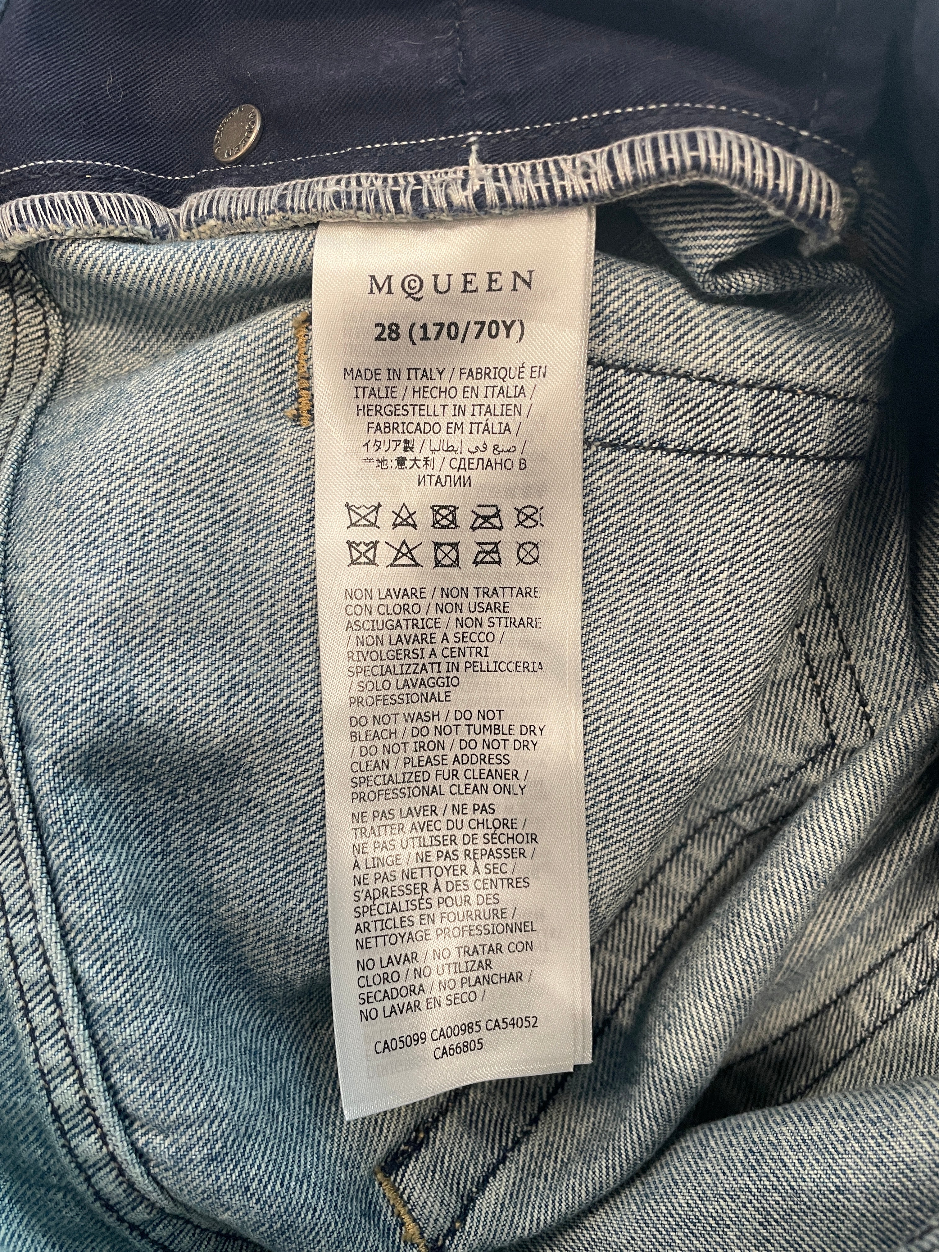 Alexander McQueen/Skinny Pants/28/Cotton/BLU/SHEARLING TRIM JEANS INDIGO view 7