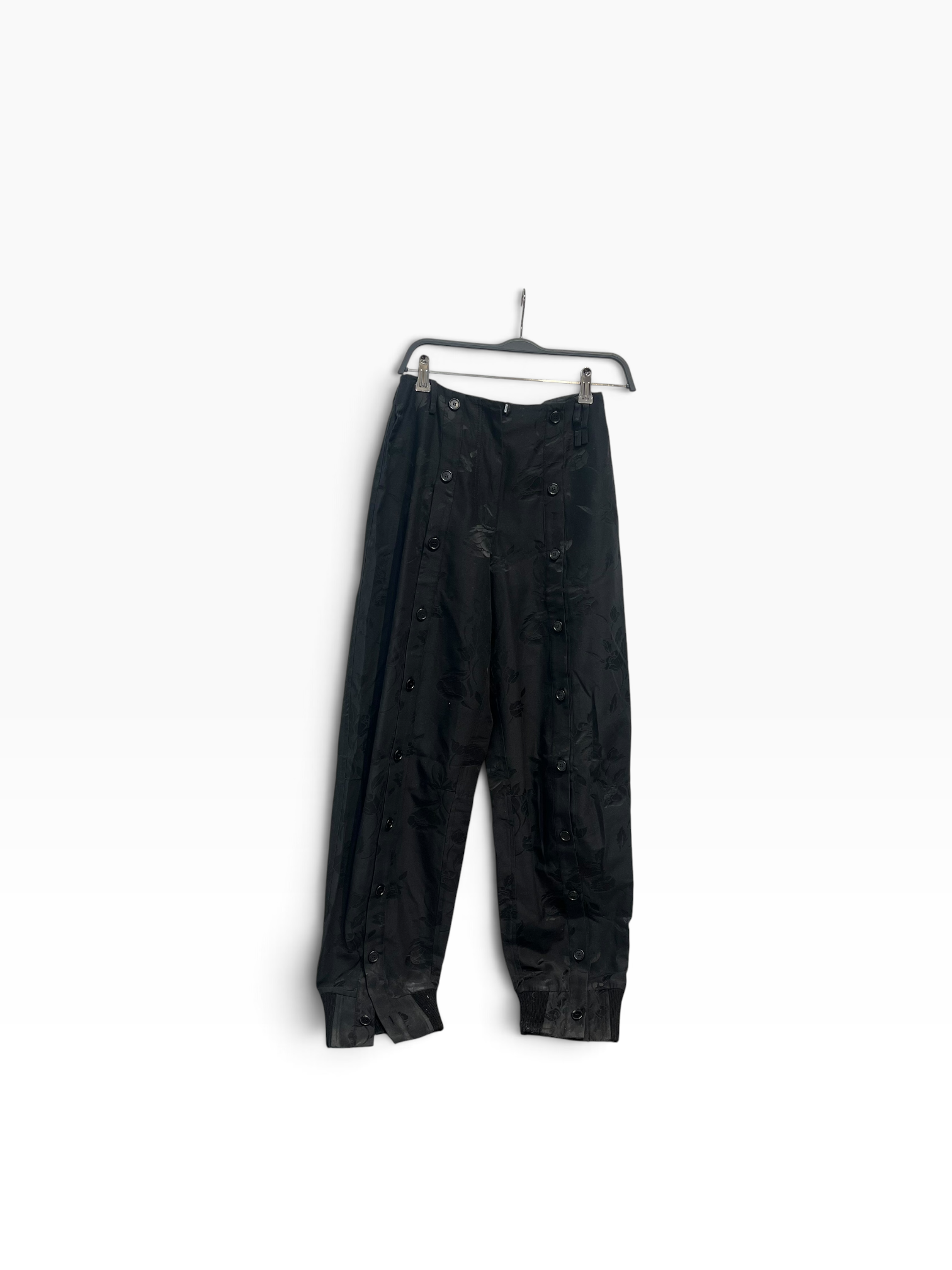 SIMONE ROCHA/Bottoms/6/Floral Pattern/Cotton/BLK/BUTTON UP BOTH LEGS SLACKS view 1