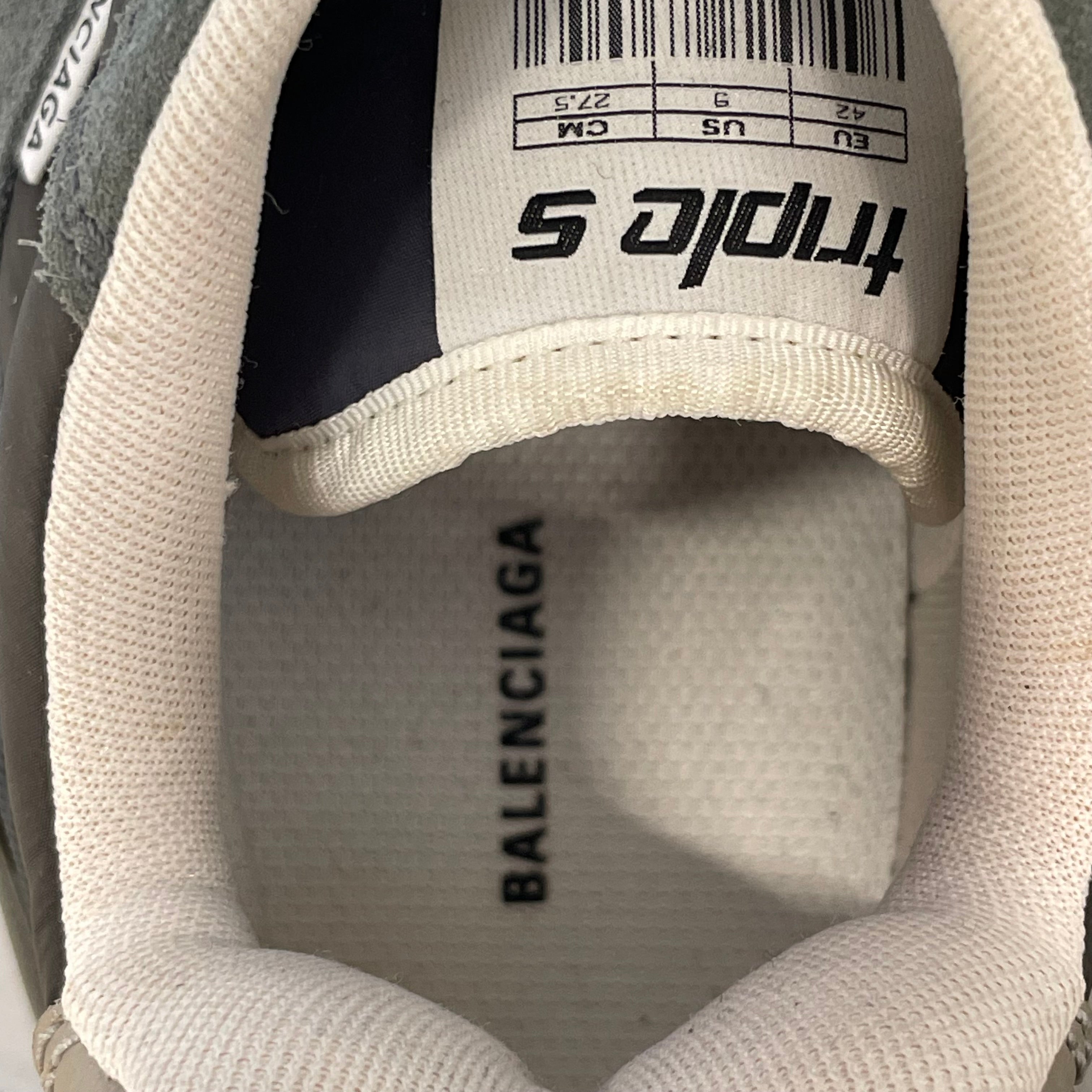 BALENCIAGA/Low-Sneakers/UK 9/Suede/GRY/TRIPLE S/ NYLON AND SUEDE view 3