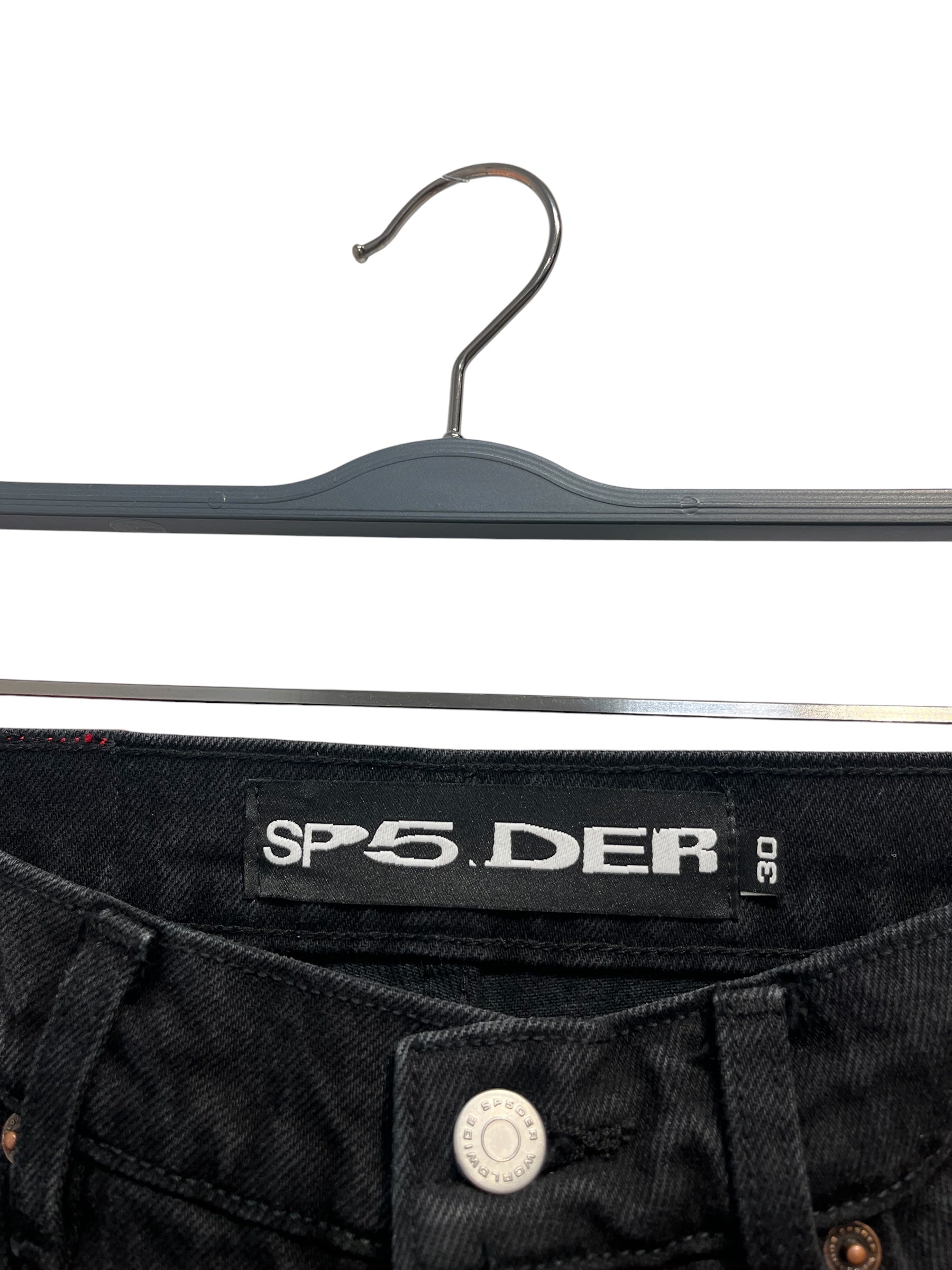 Sp5der/Straight Pants/30/Denim/BLK/Graphic/BURNOUT TIRE PRINT view 3