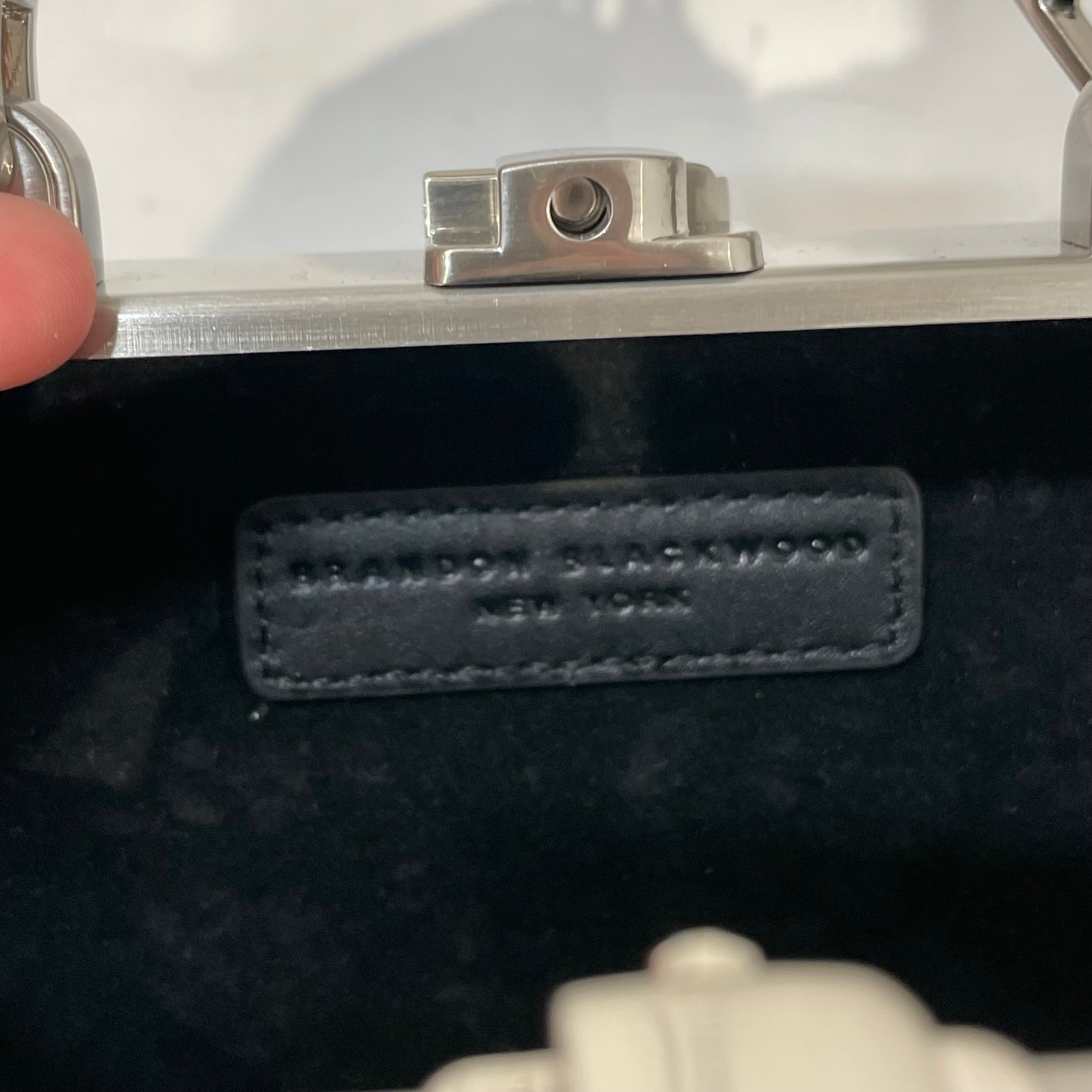 BRANDON BLACKWOOD/Clutch Bag/SLV/metal box view 5