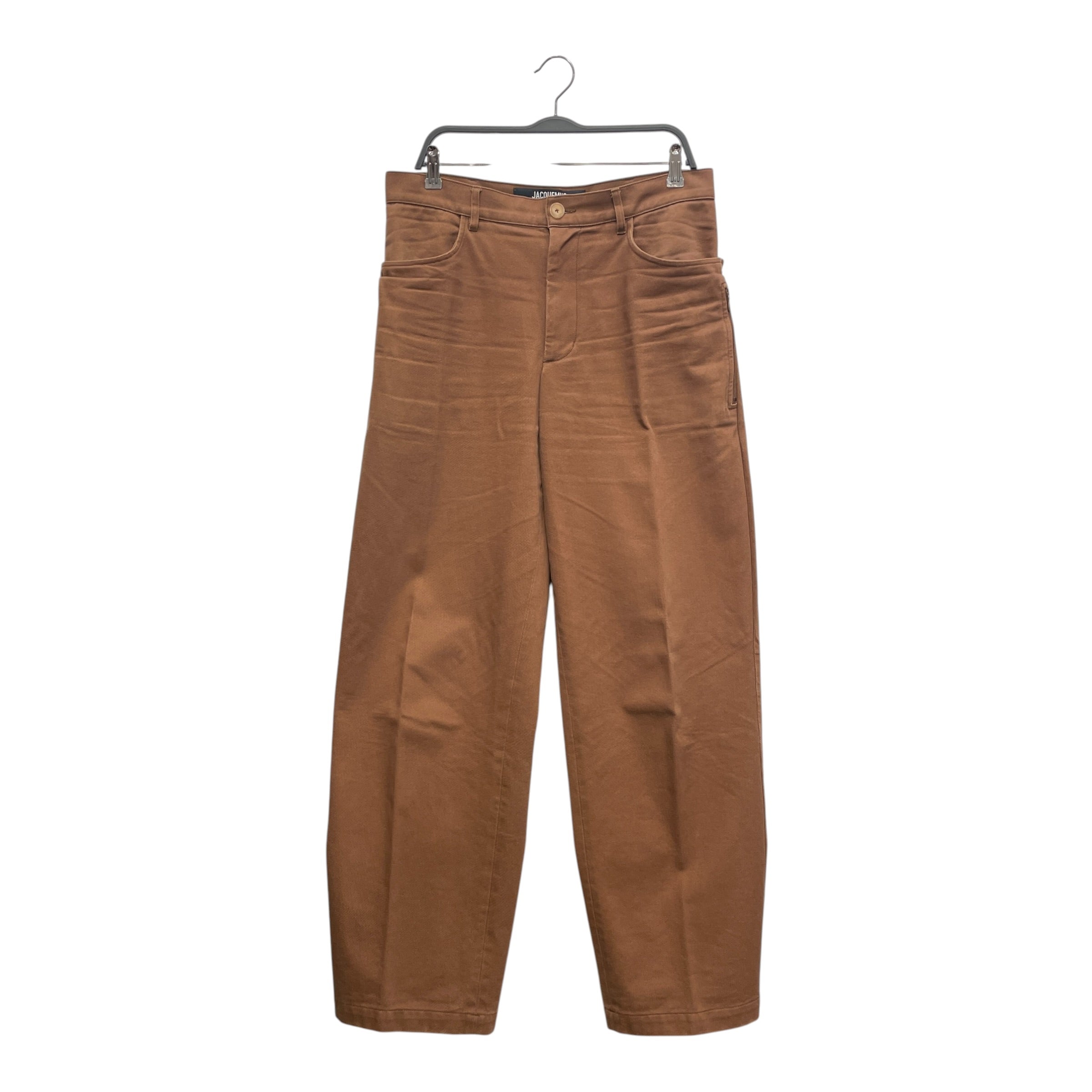 JACQUEMUS/Straight Pants/48/Cotton/BRW/ZIP/BUTTON POCKET view 1