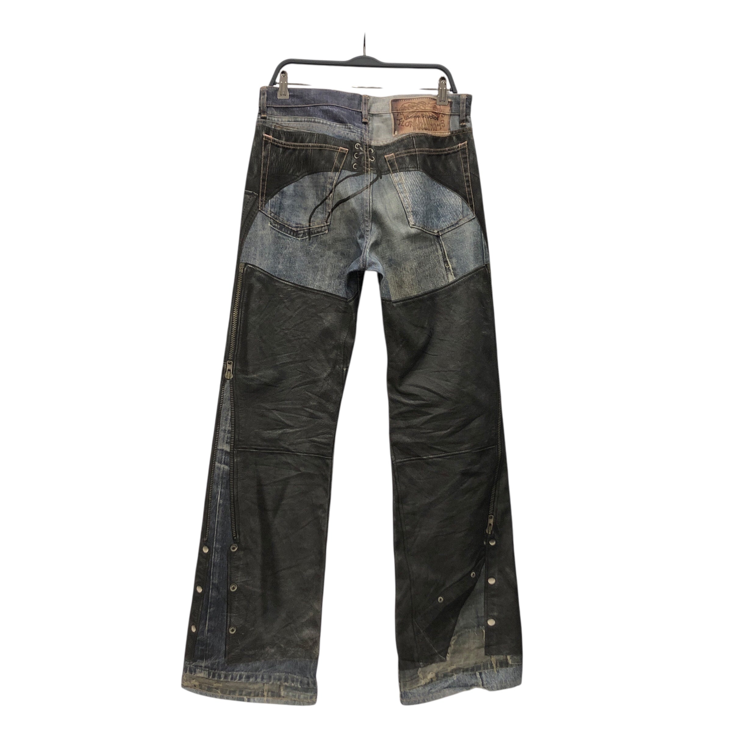 Acne Studios/Straight Pants/48/Denim/BLU/All Over Print/3D printed chaps view 2