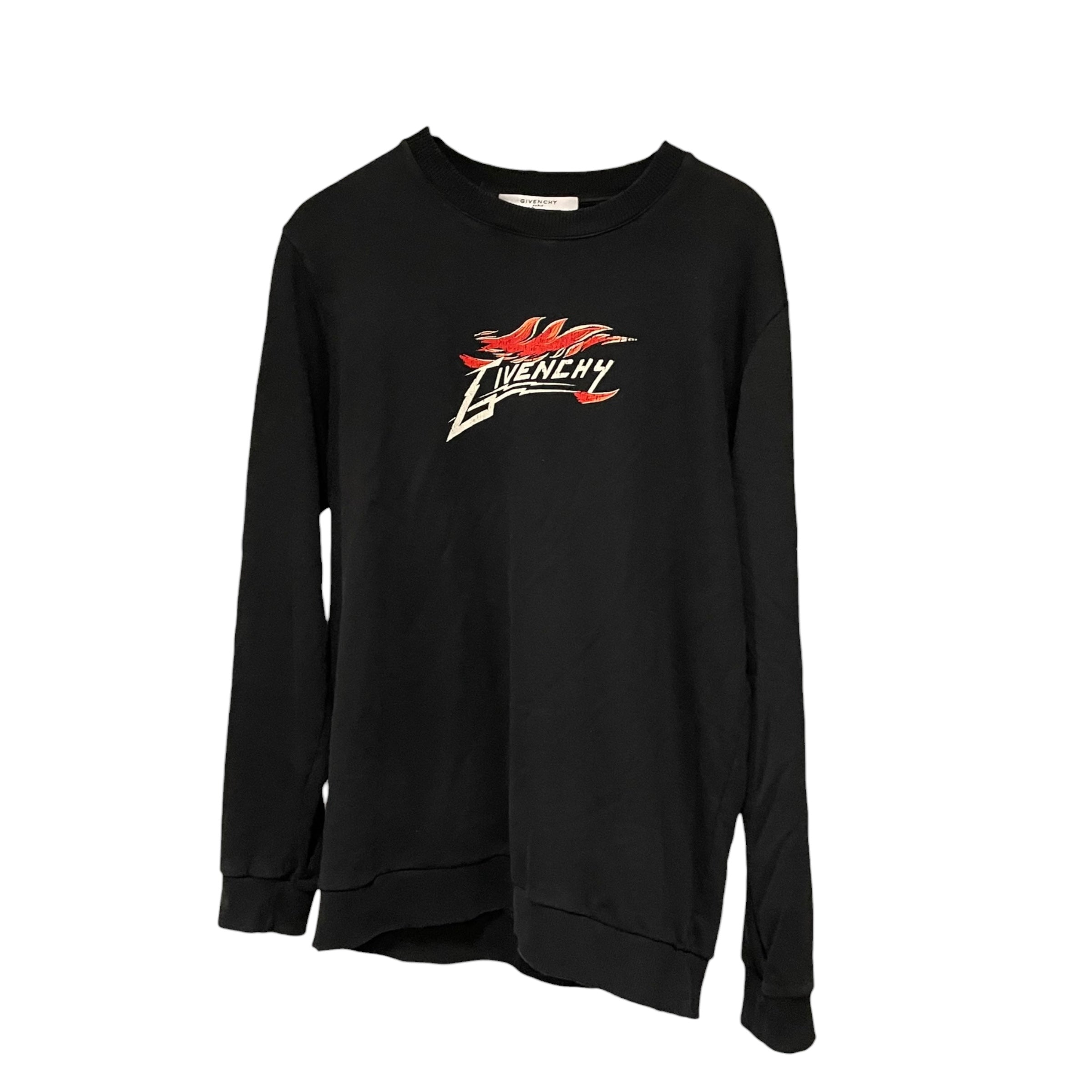 GIVENCHY/Sweater/M/Graphic/Cotton/BLK/BM70HN309K/FLAME LOGO view 1