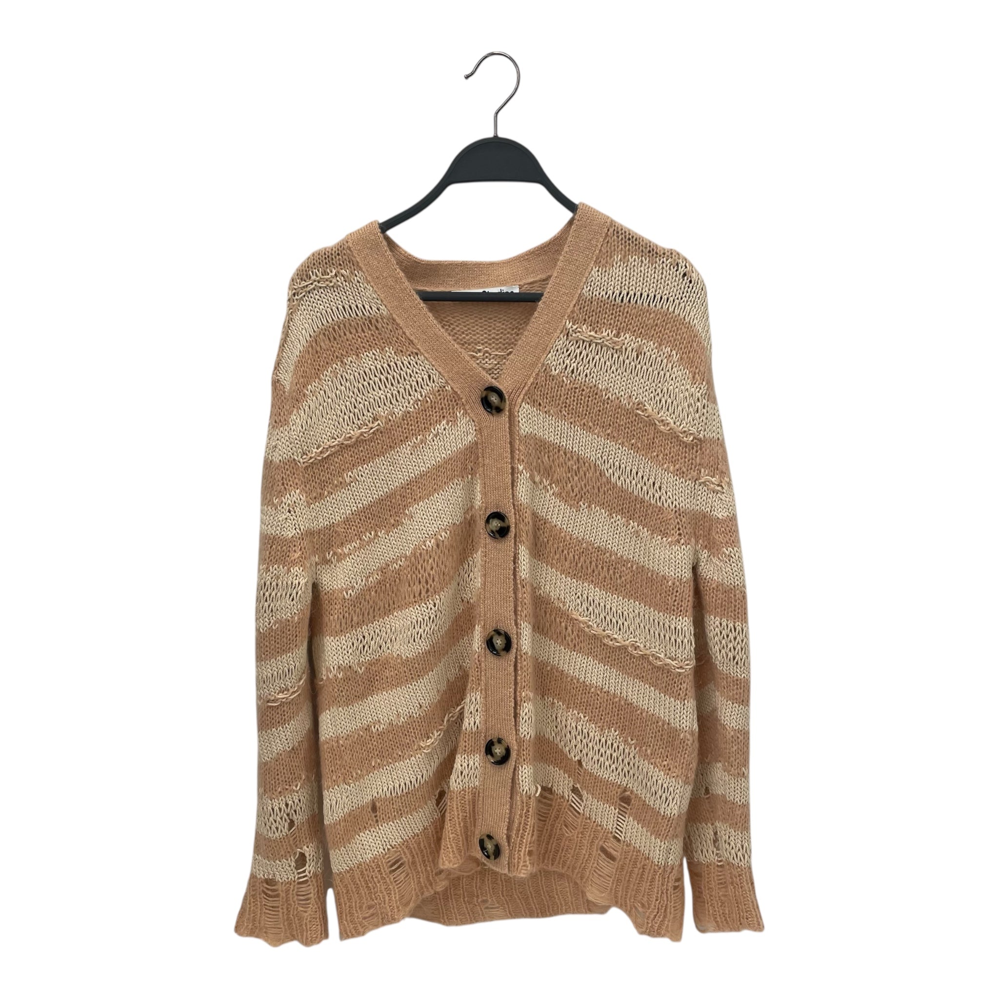 Acne Studios/Cardigan/XXS/Stripe/Mohair/BEG/LOOSE GAGE MOHAIR BLEND BG BTN view 1