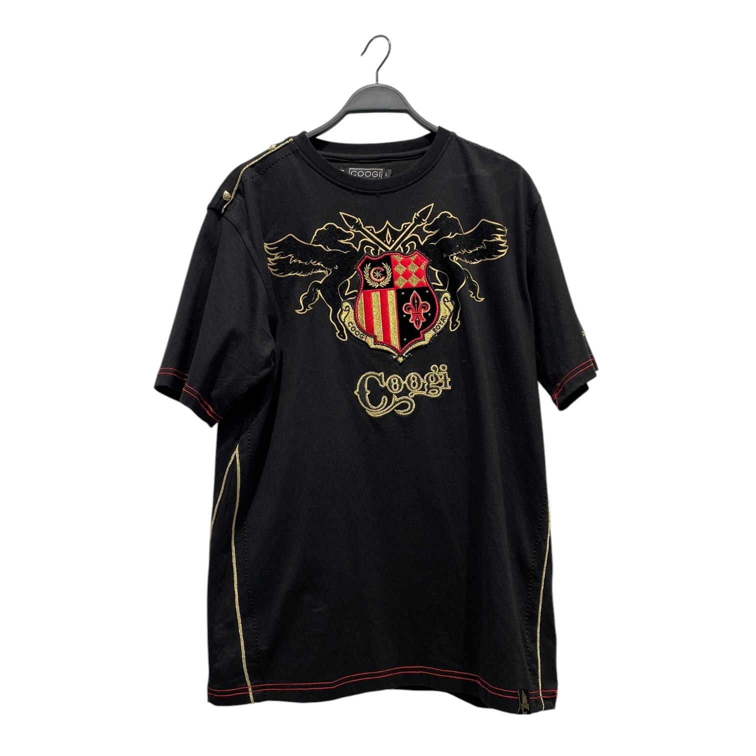 COOGI/T-Shirt/L/Cotton/BLK/COOGI ROYAL CREST GOLD/RED view 1