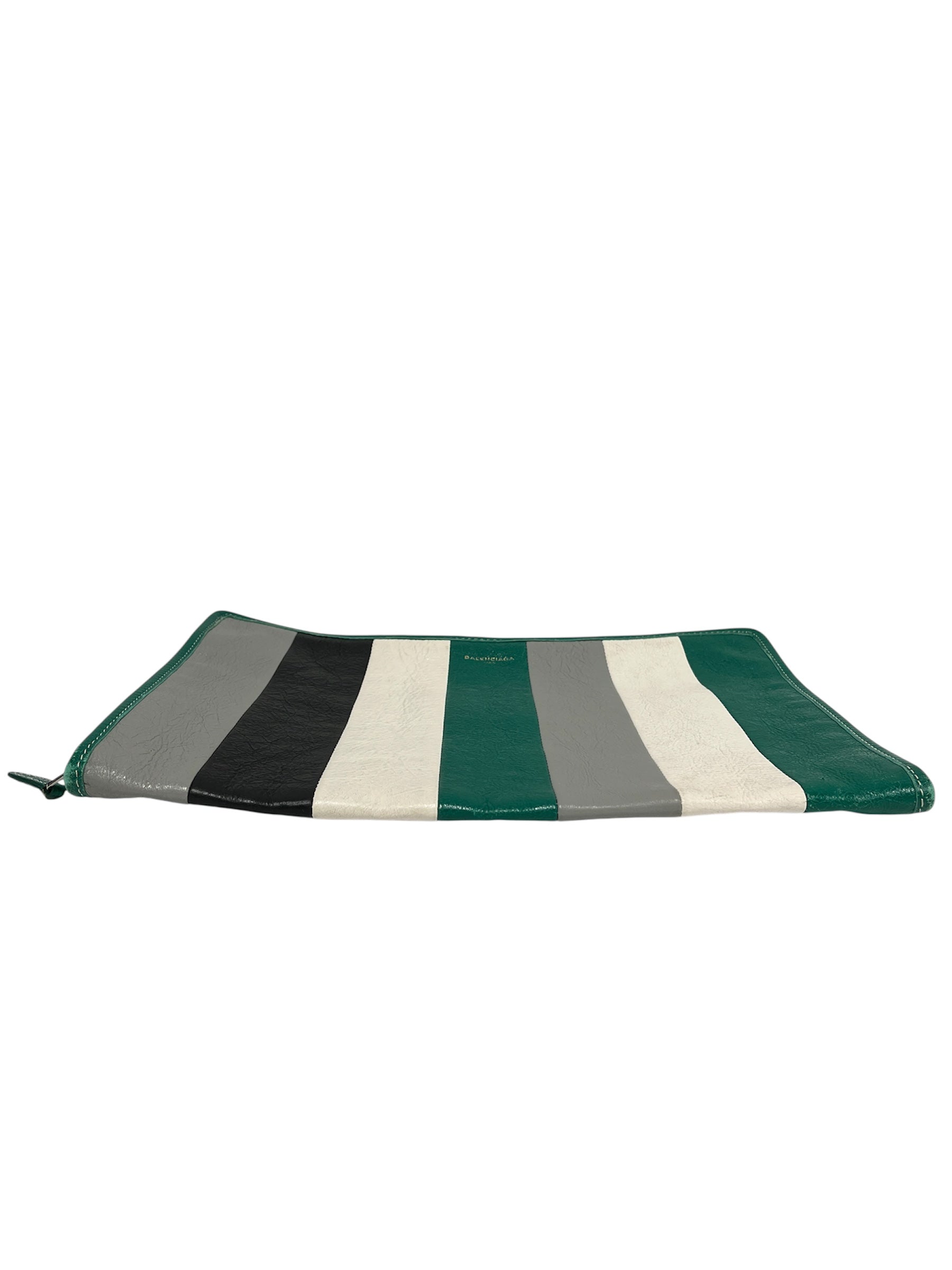 BALENCIAGA/Pouch/Stripe/Leather/GRN/BAZAR POUCH view 3