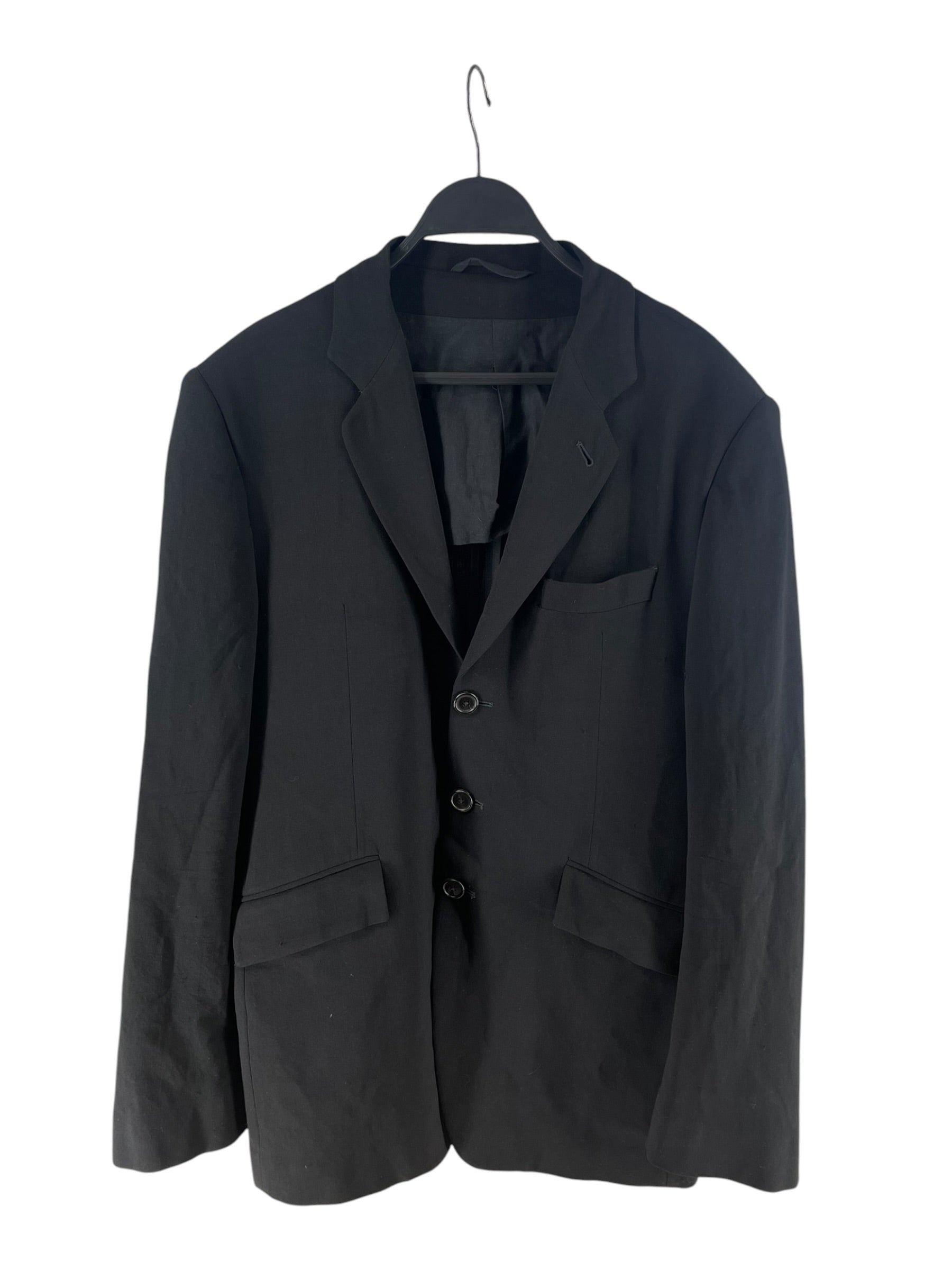 ANN DEMEULEMEESTER/Tailored Jkt/S/Cotton/BLK/BLAZER WITH INNER CINCH view 1
