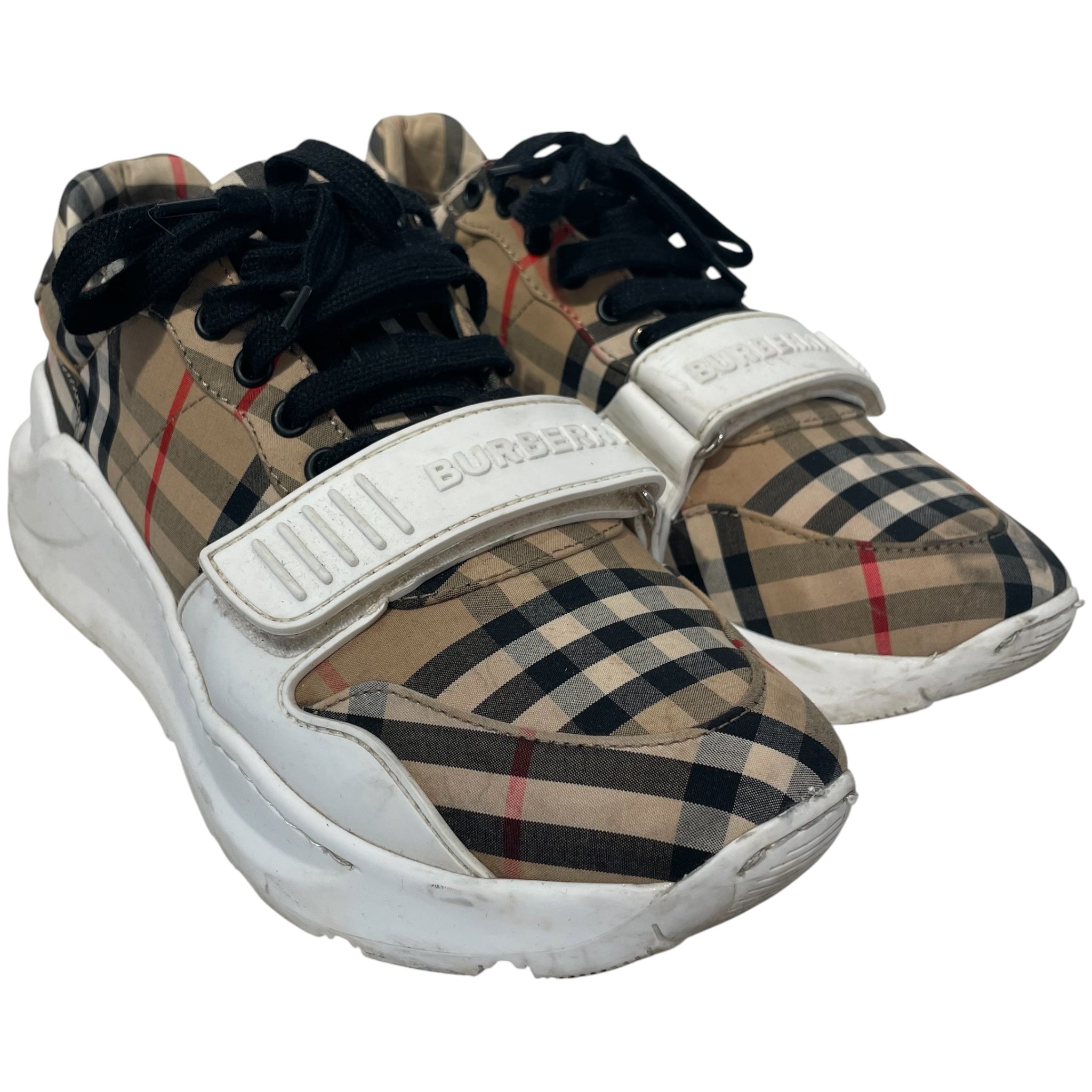 BURBERRY/Low-Sneakers/US 8.5/Gingham Check/Nylon/BEG/ view 1