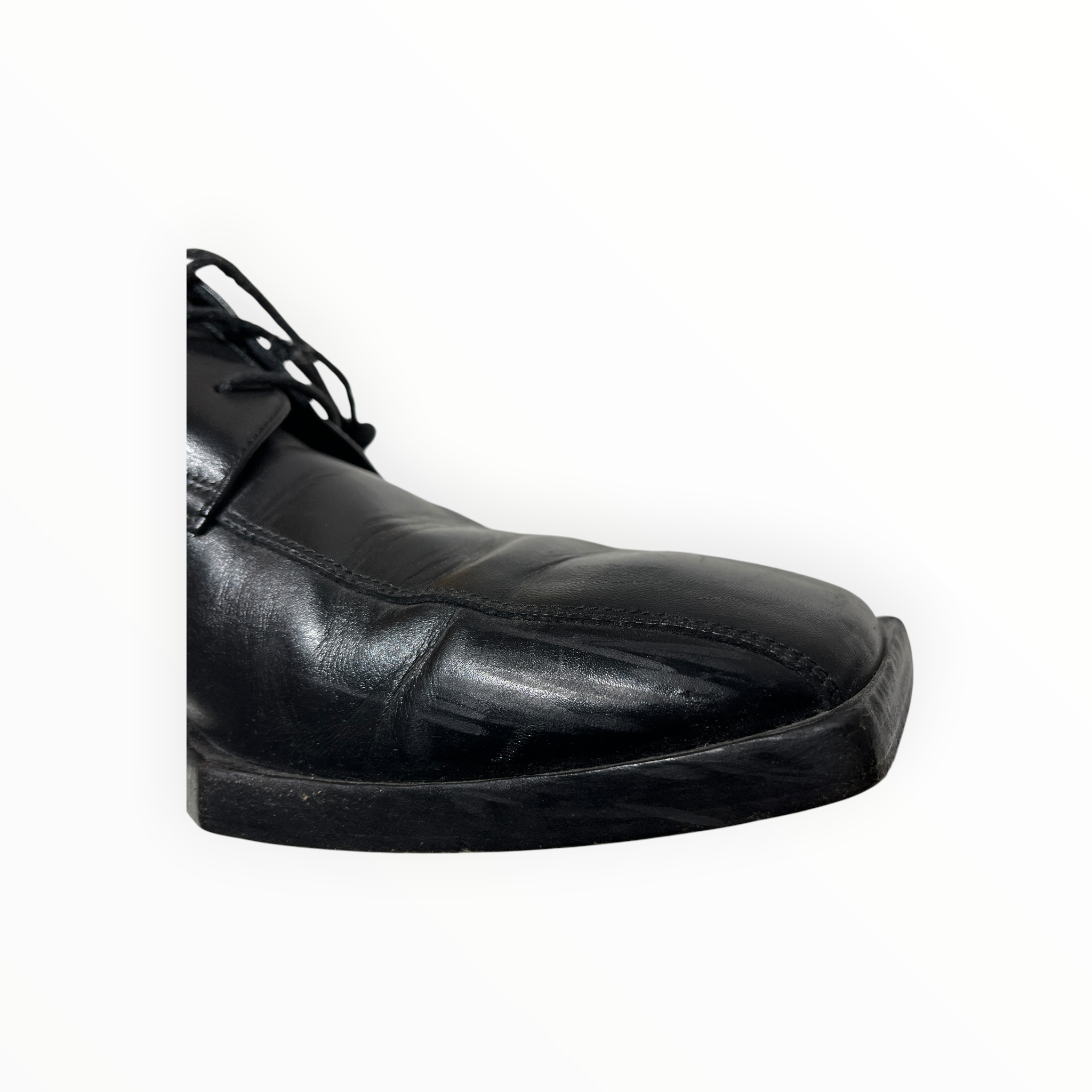 BALENCIAGA/Dress Shoes/US 7/Leather/BLK/Square Heel Loafers view 5