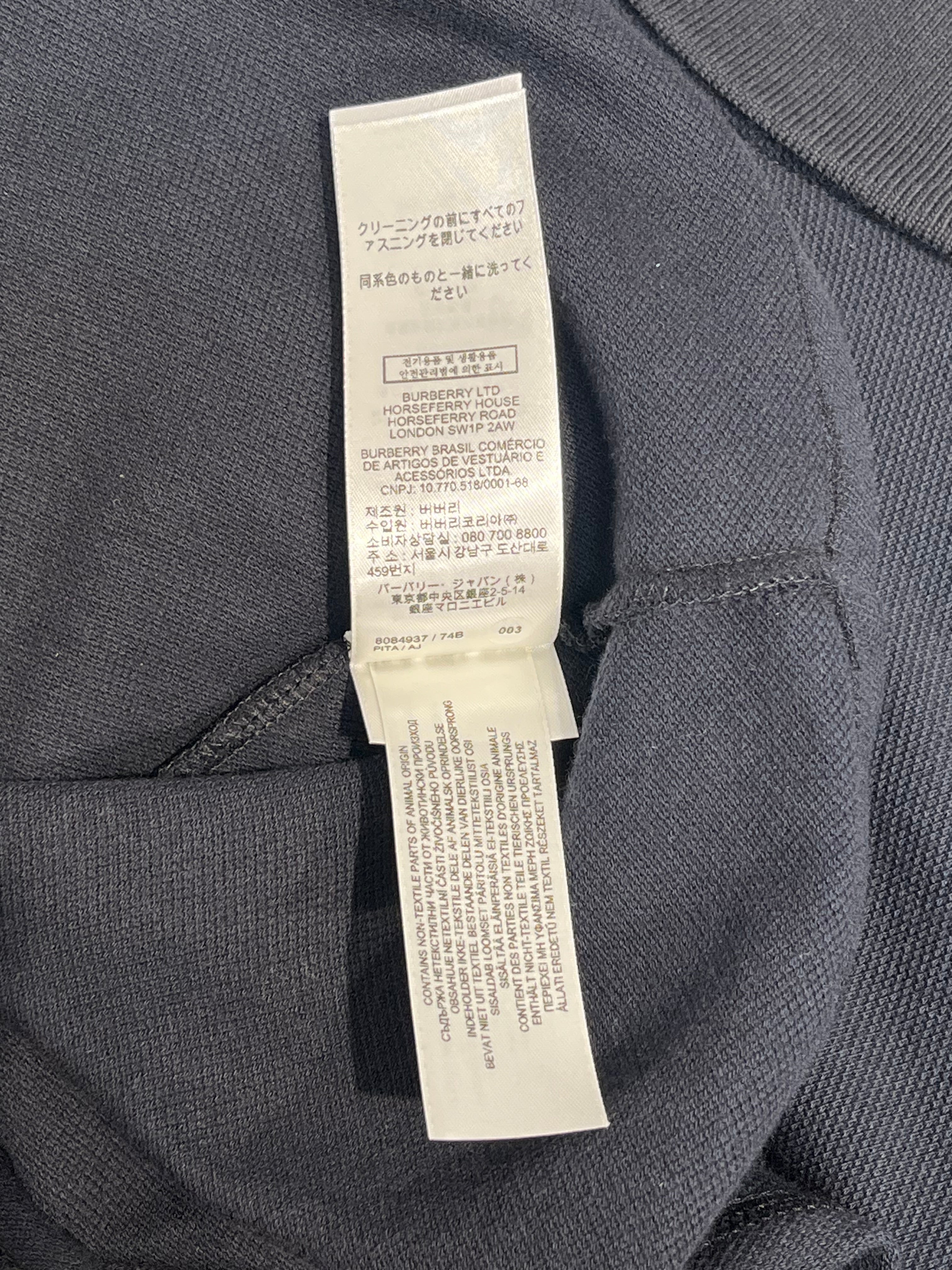 BURBERRY/Polo Shirt/XL/Cotton/BLK/BLUE LOGO CHEST view 6