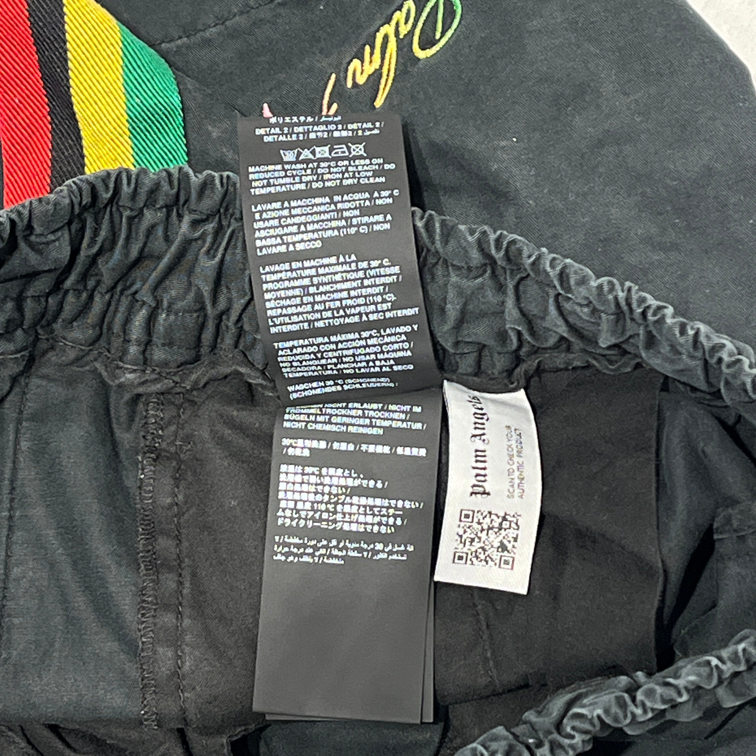 Palm Angels/Shorts/S/Cotton/BLK/Stripe/GREEN STRIPE view 7