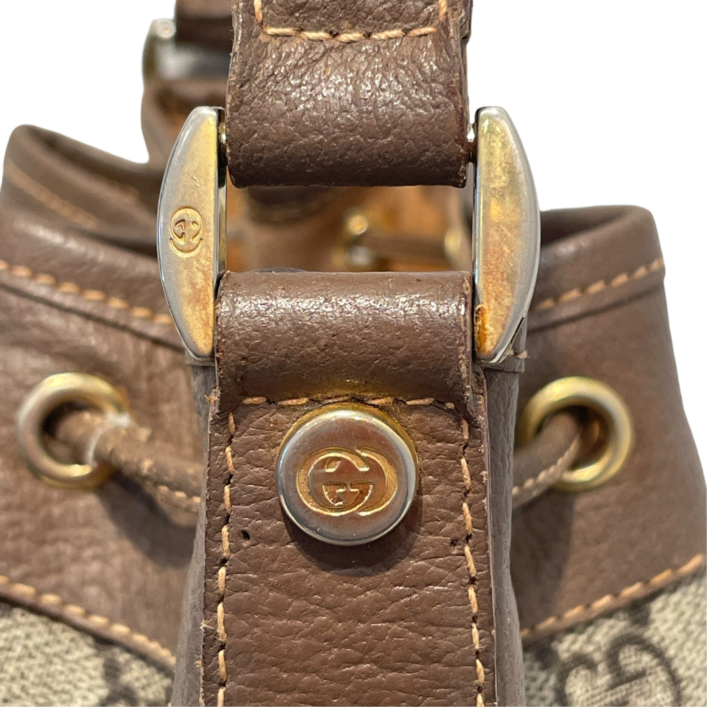 GUCCI/Cross Body Bag/Monogram/Leather/BRW/Supreme Bucket Bag view 6