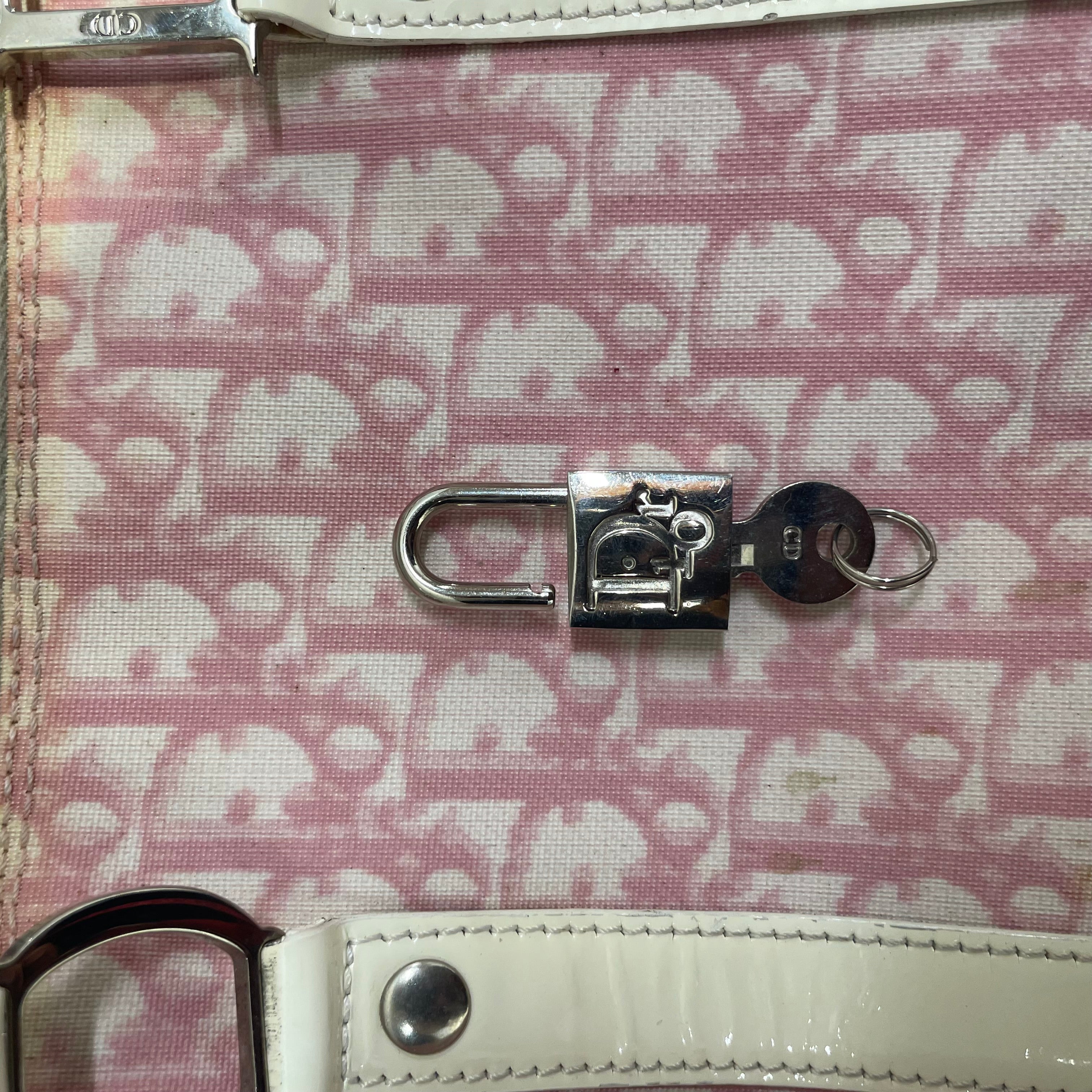 Christian Dior/Hand Bag/All Over Print/Leather/PNK/pink print hand bg pink/white view 4