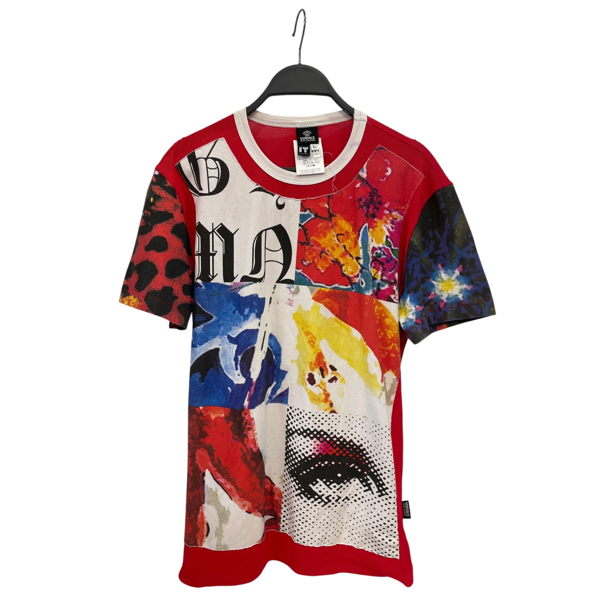VERSACE JEANS COUTURE/T-Shirt/L/Cotton/RED/Graphic/mesh back view 1