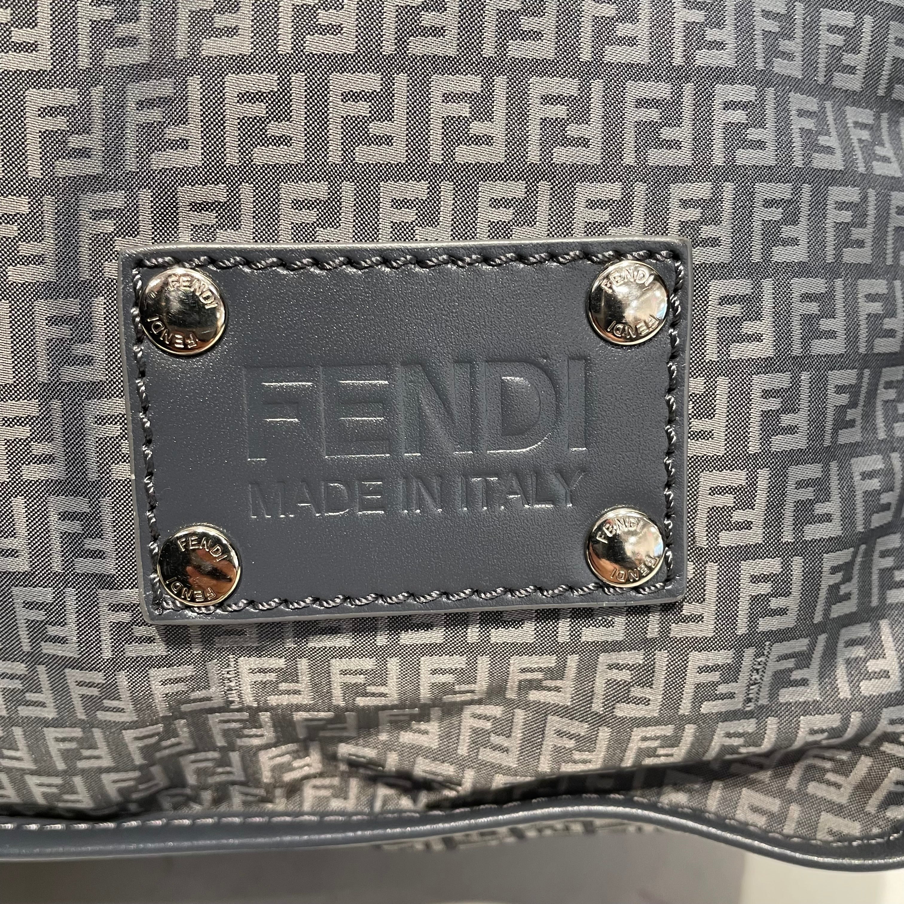 FENDI/Cross Body Bag/Monogram/Nylon/GRY/Zucchino Messenger view 3