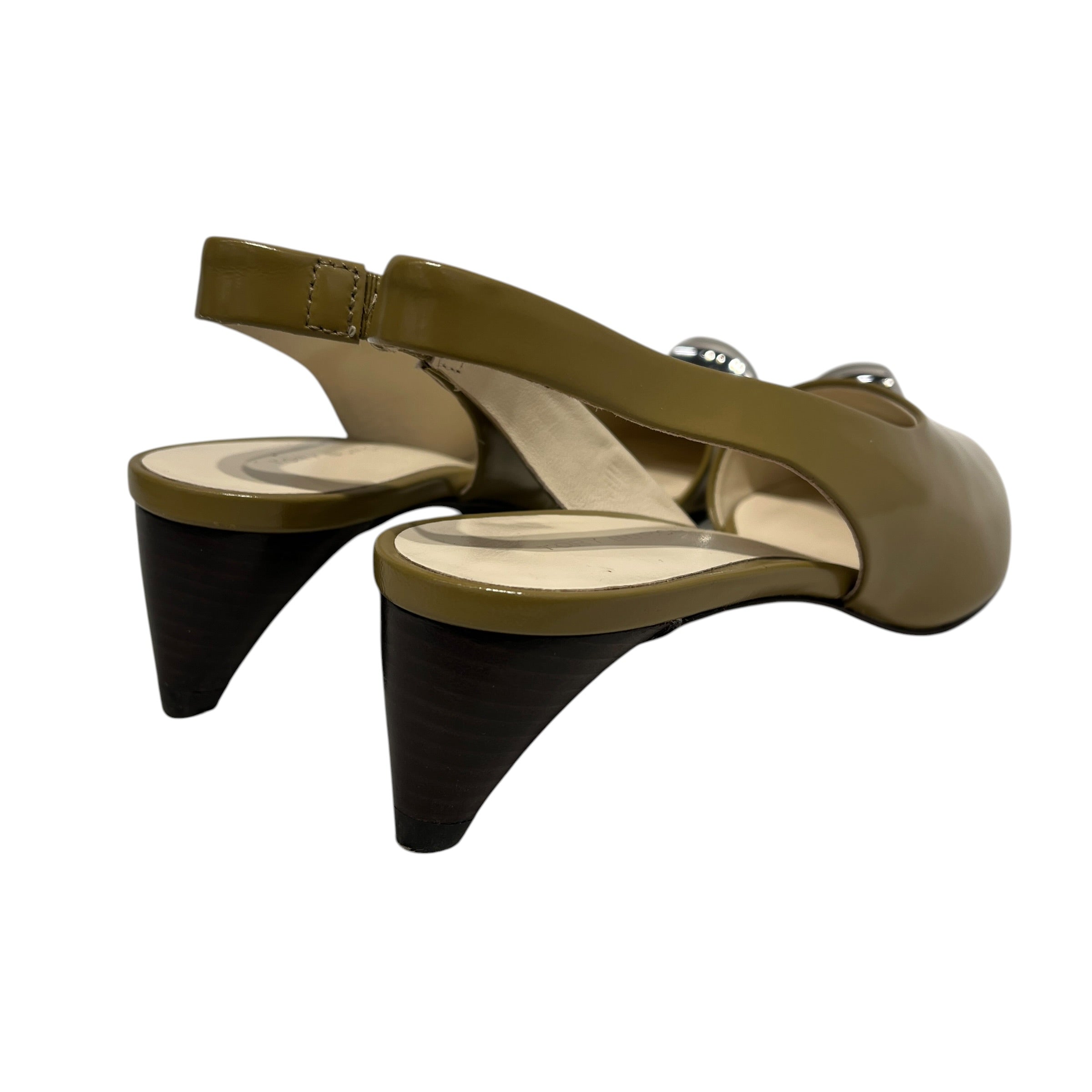 TORY BURCH/Heels/US 6/Leather/KHK/OLIVE PIERCED TOE SLINGBACK view 2