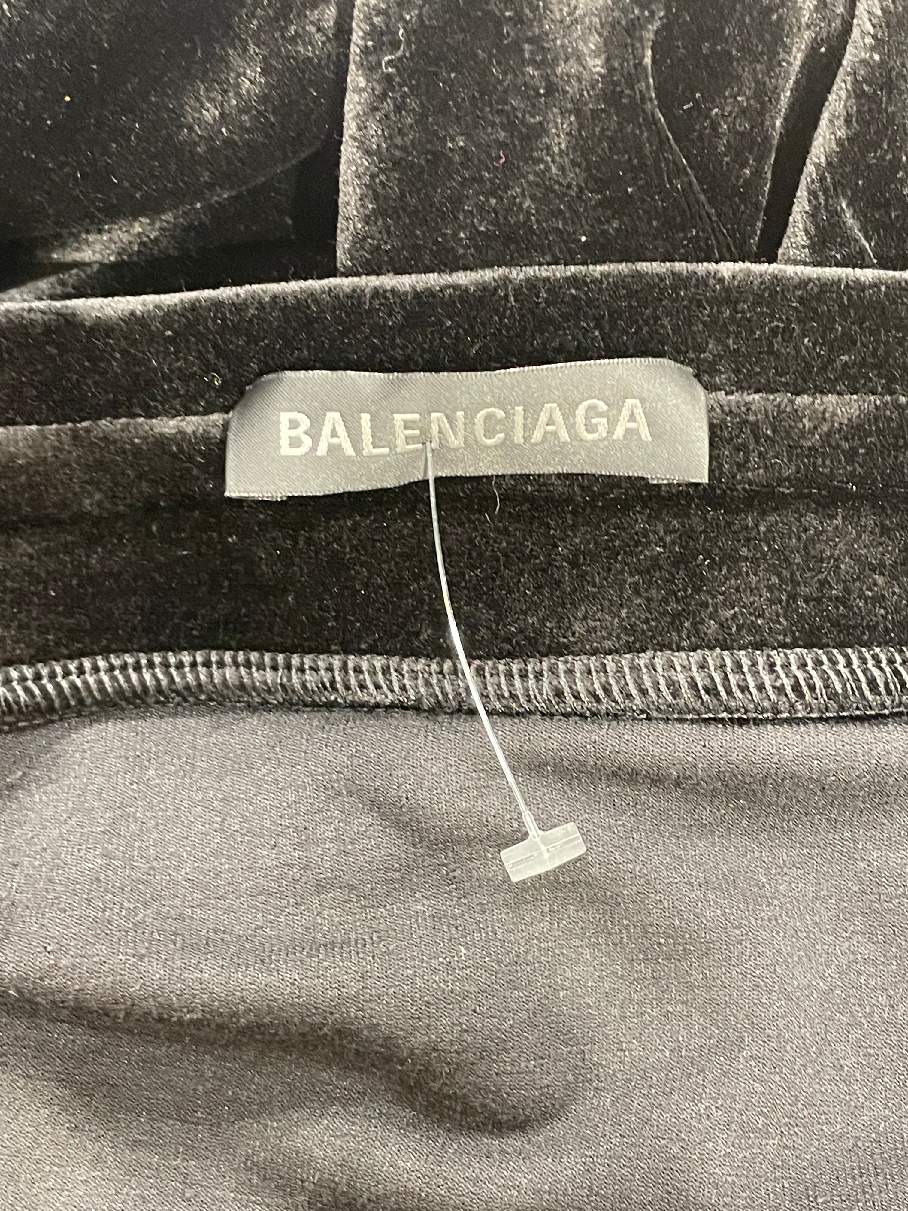 BALENCIAGA/Long Skirt/38/Velour/BLK/ view 3
