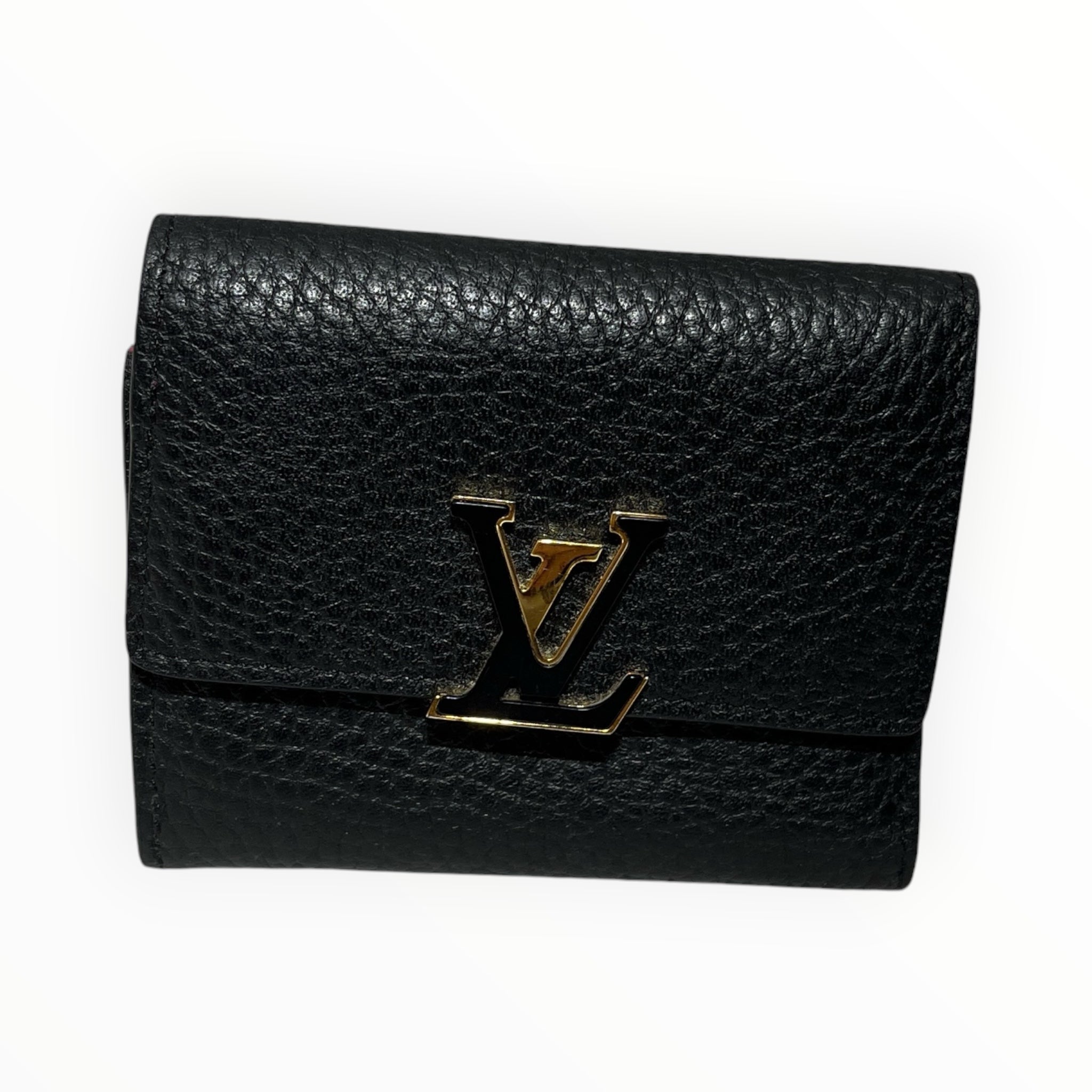 LOUIS VUITTON/Wallet/Leather/BLK/M's/BLK/GLD LOGO CLASP view 1
