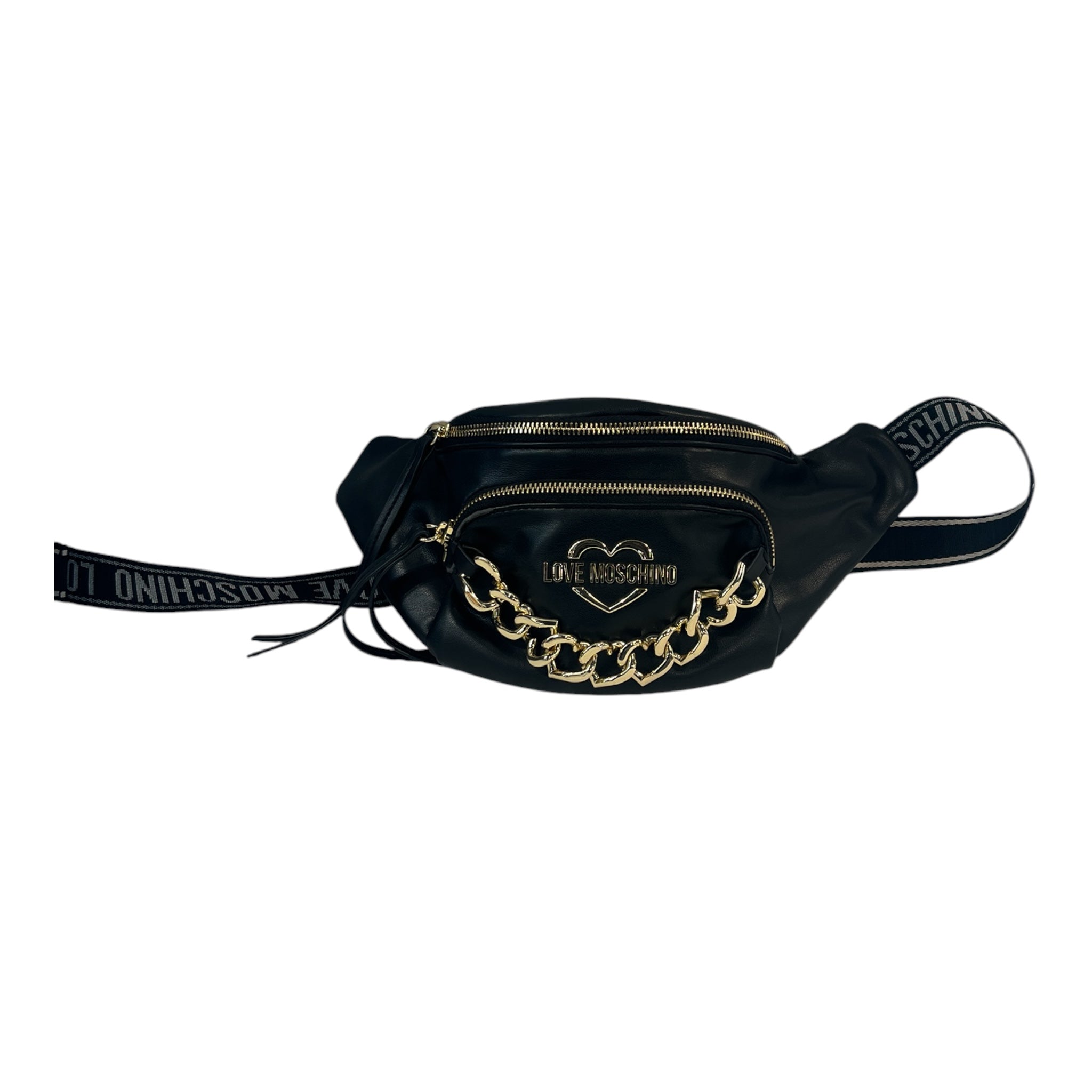 LOVE MOSCHINO/Fanny Pack/Leather/BLK/HEART CHARM BELT BAG view 2