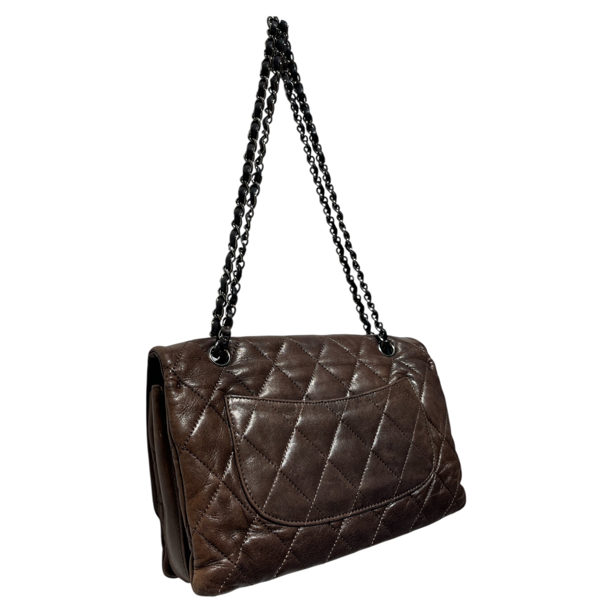 CHANEL/Hand Bag/Leather/BRW/Maxi 3 Accordian Flap view 4
