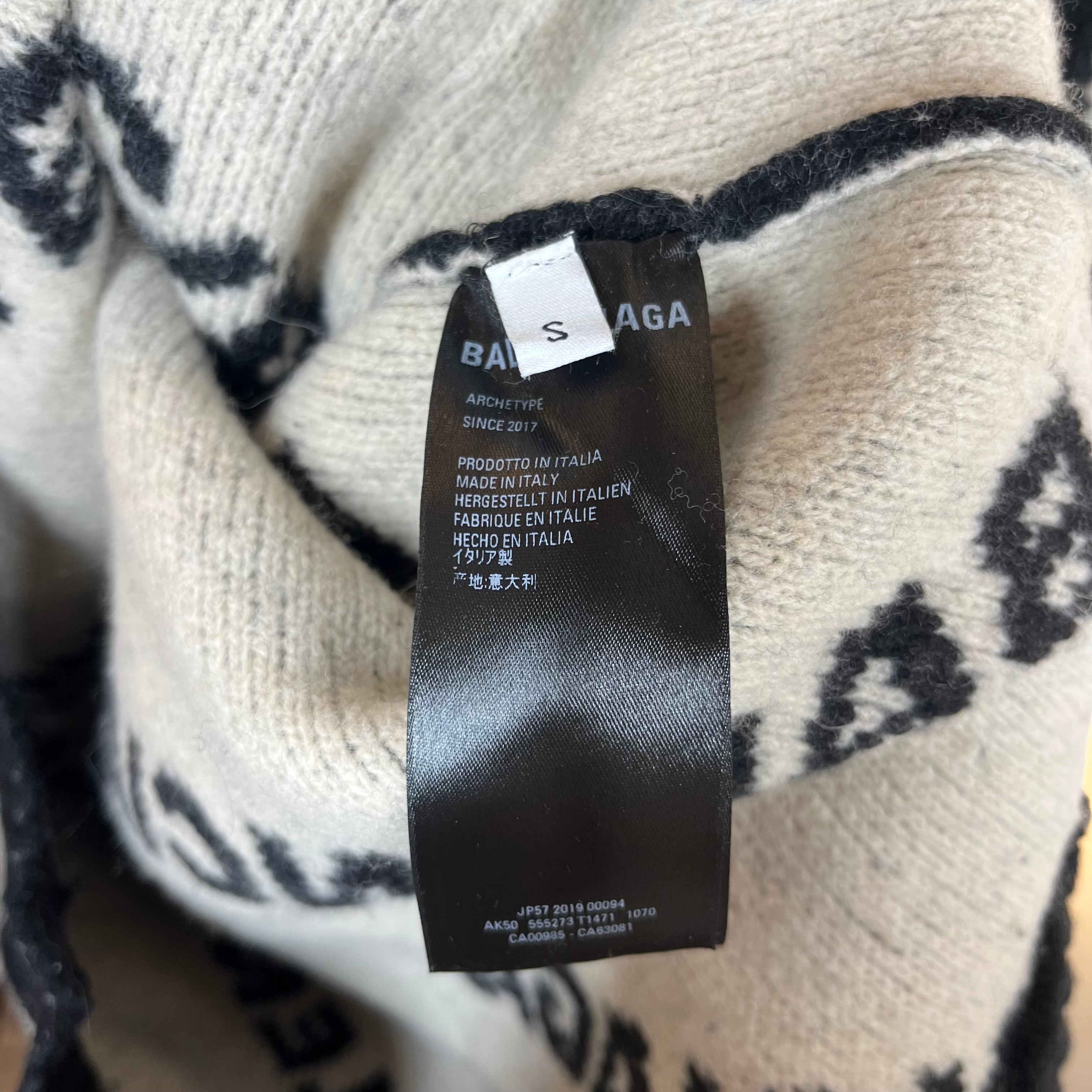 BALENCIAGA/Sweatshirt/S/Wool/BLK/logo print view 4