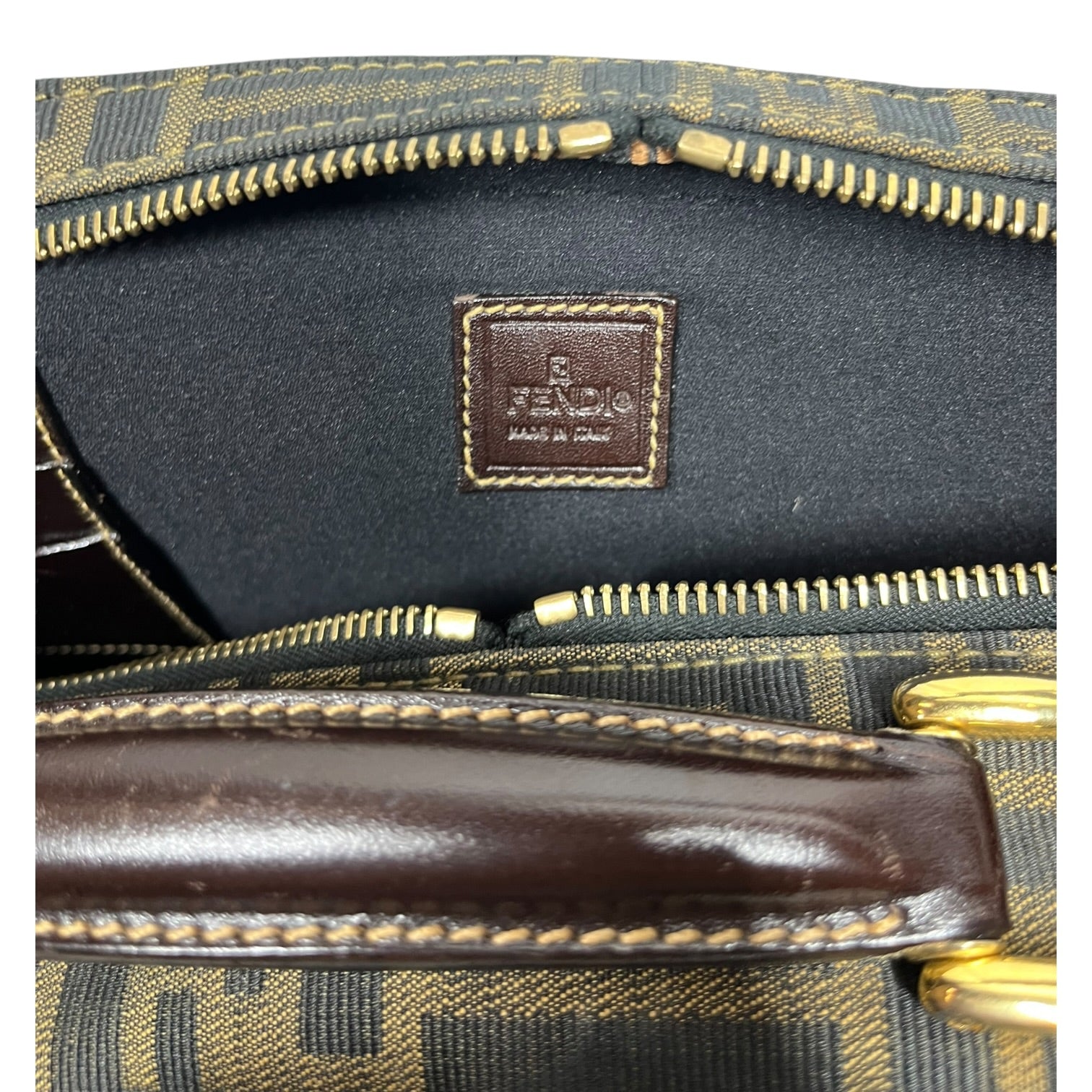 FENDI/Cross Body Bag/Monogram/Cotton/BRW/Zucca Monogram Messenger Bag view 5