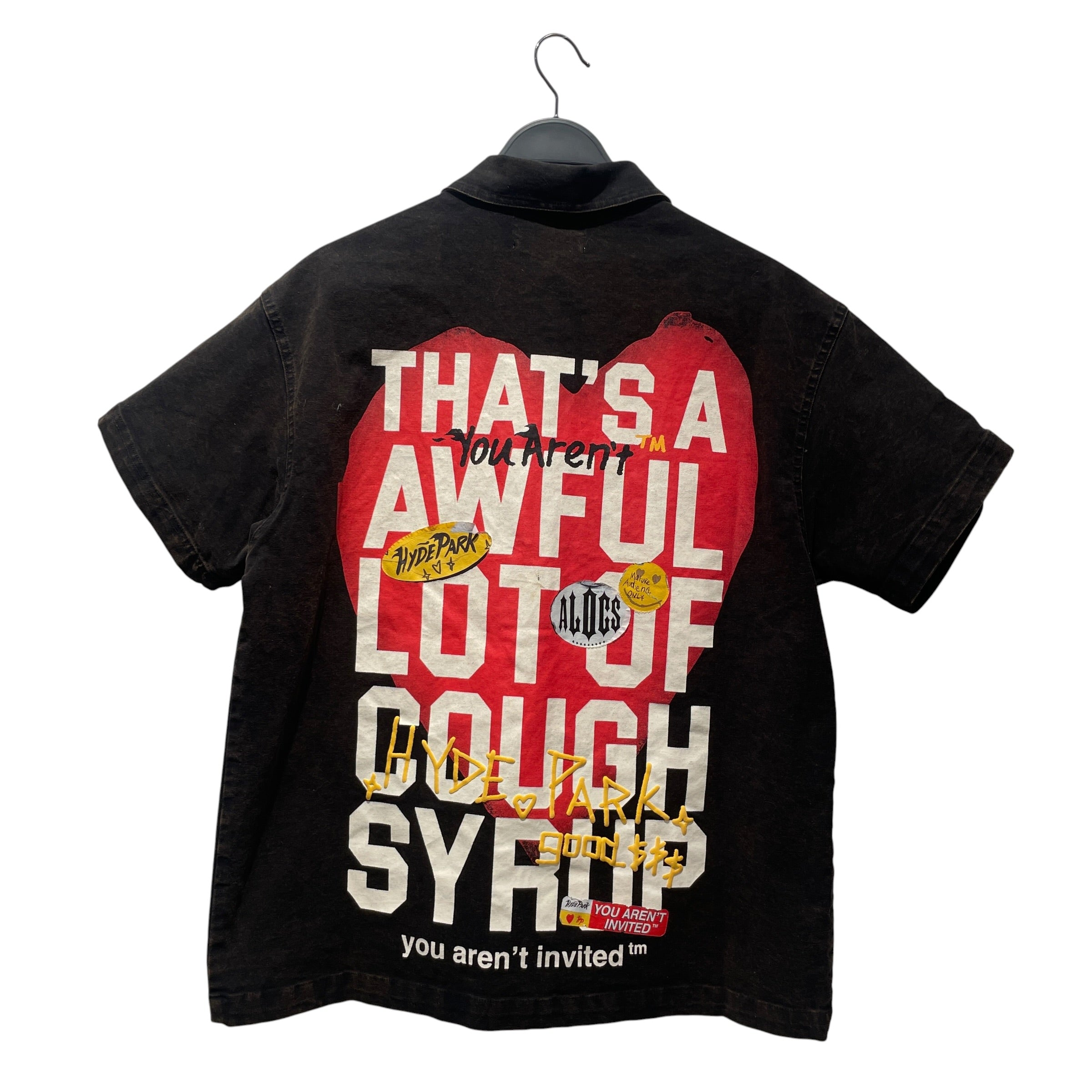 That's a Awful Lot of Cough Syrup/Shirt/S/Cotton/BLK/All Over Print/hyde park view 2