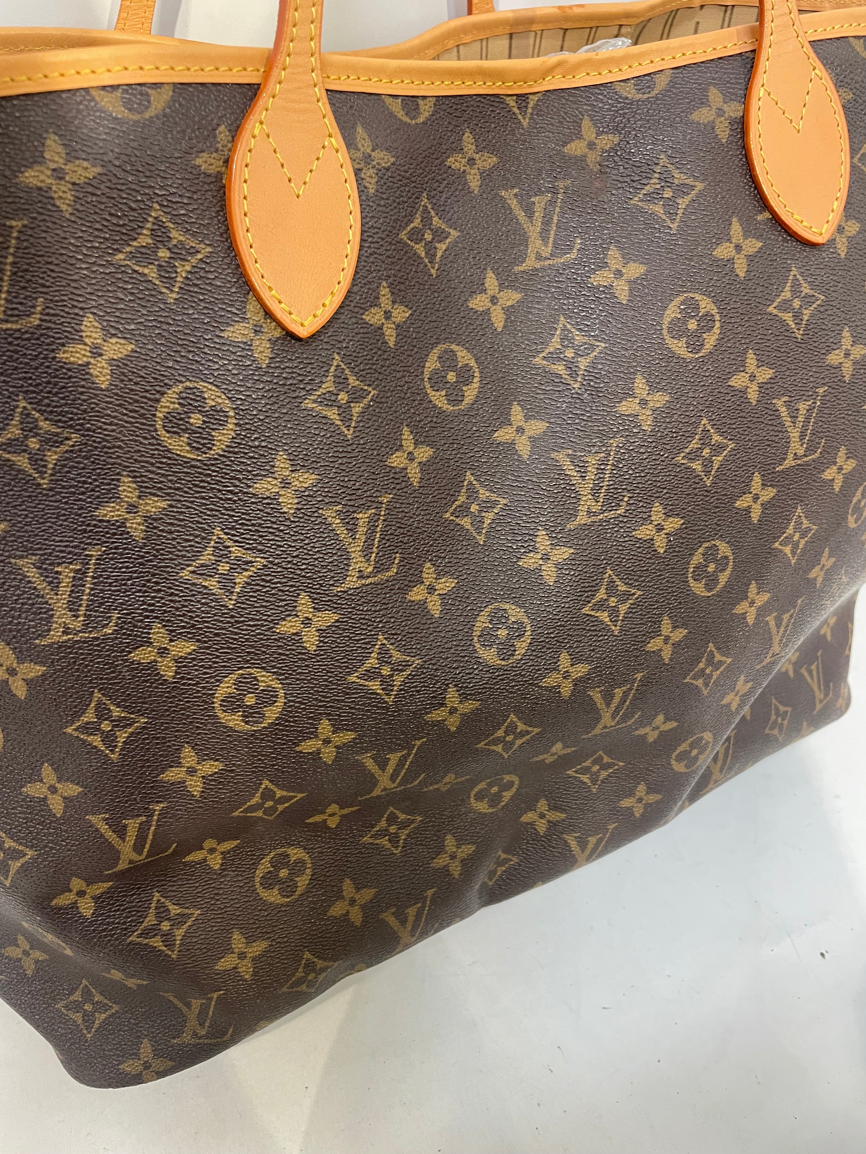 LOUIS VUITTON/Tote Bag/Monogram/Leather/BRW/NEVERFULL GM BEIGE INT. view 5