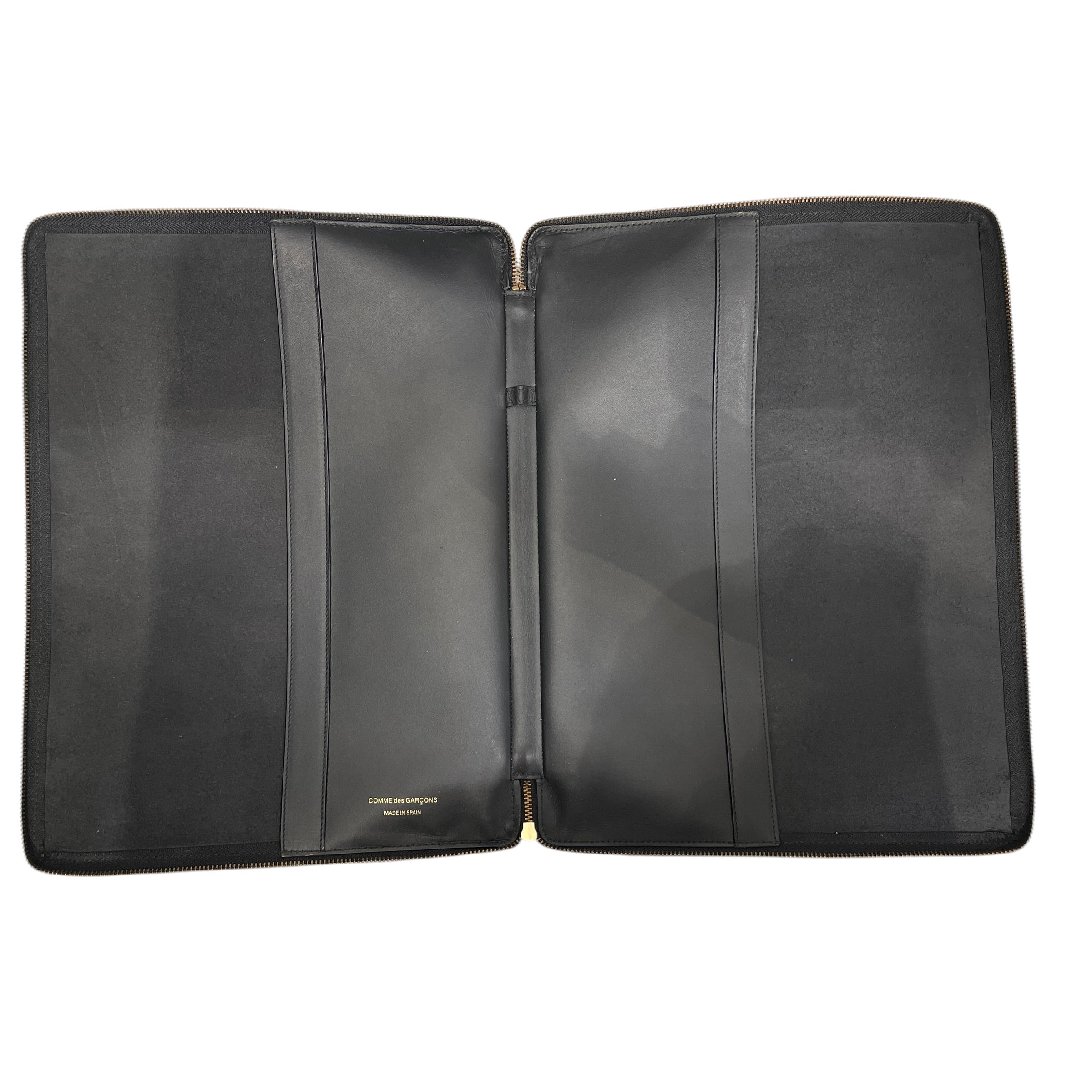 COMME des GARCONS/Clutch Bag/Leather/BLK/LAPTOP SLEEVE GOLD ZIP view 3