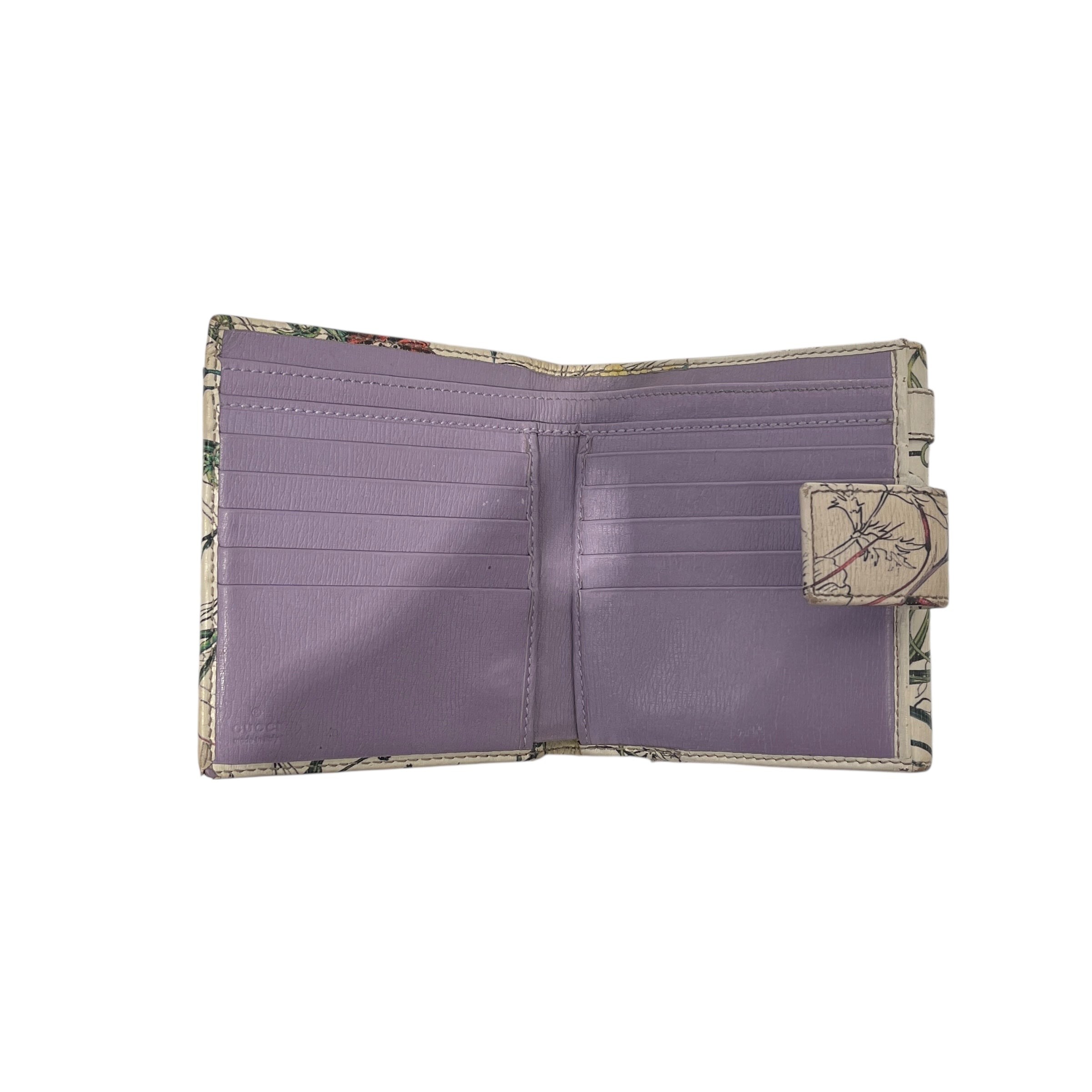 GUCCI/Bifold Wallet/Floral Pattern/Leather/CRM/GUCCI FLORA PRINT BIFOLD view 4