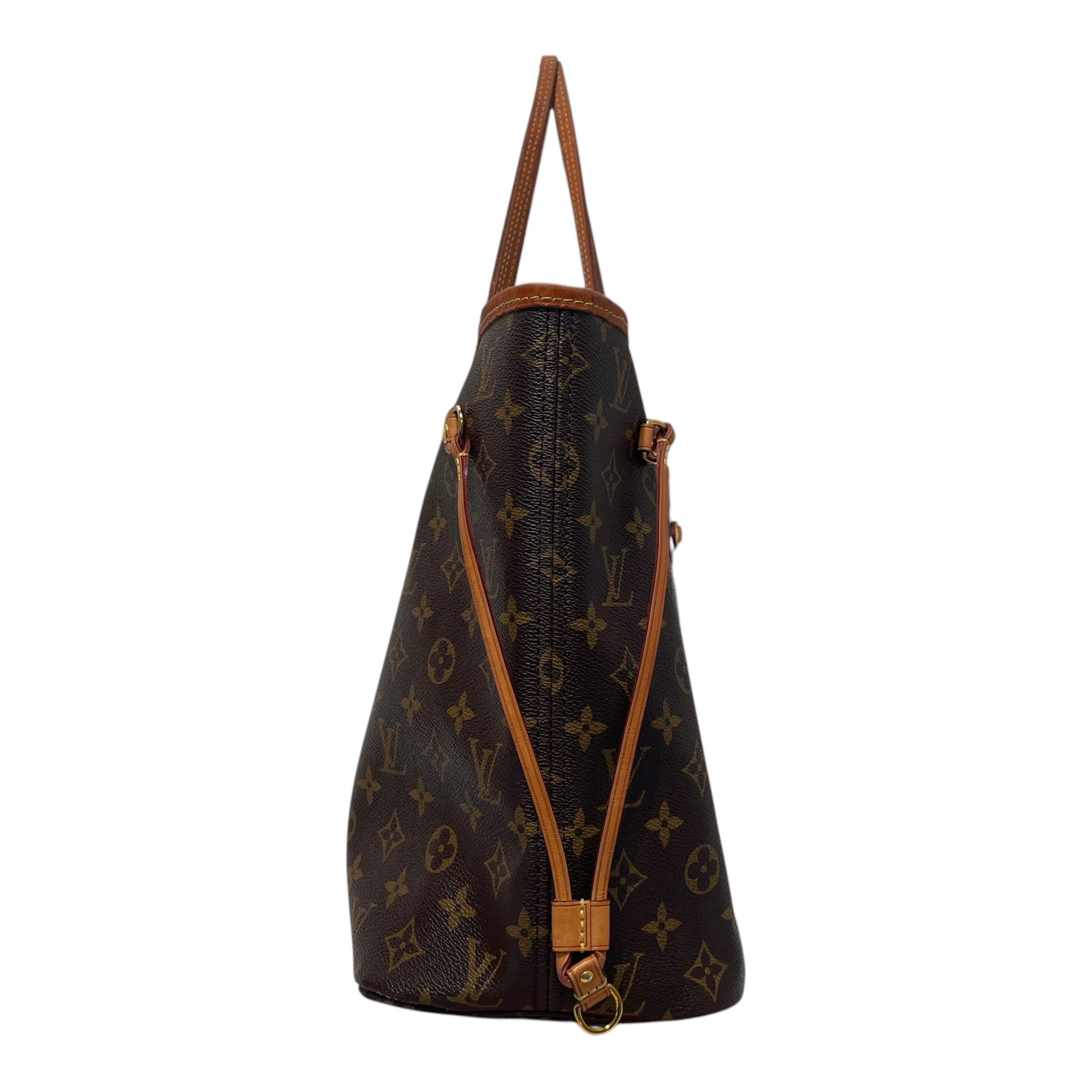 LOUIS VUITTON/Tote Bag/Monogram/Leather/BRW/Neverfull MM view 2