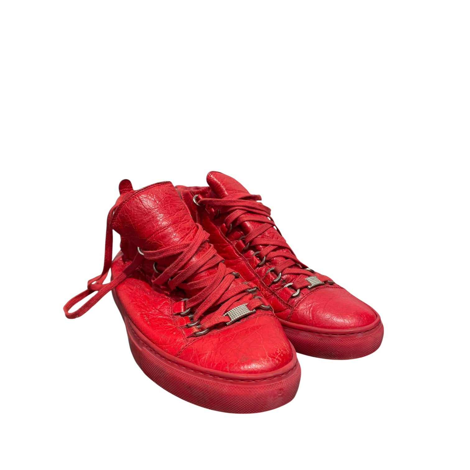 BALENCIAGA/Hi-Sneakers/Leather/RED/ARENA view 1