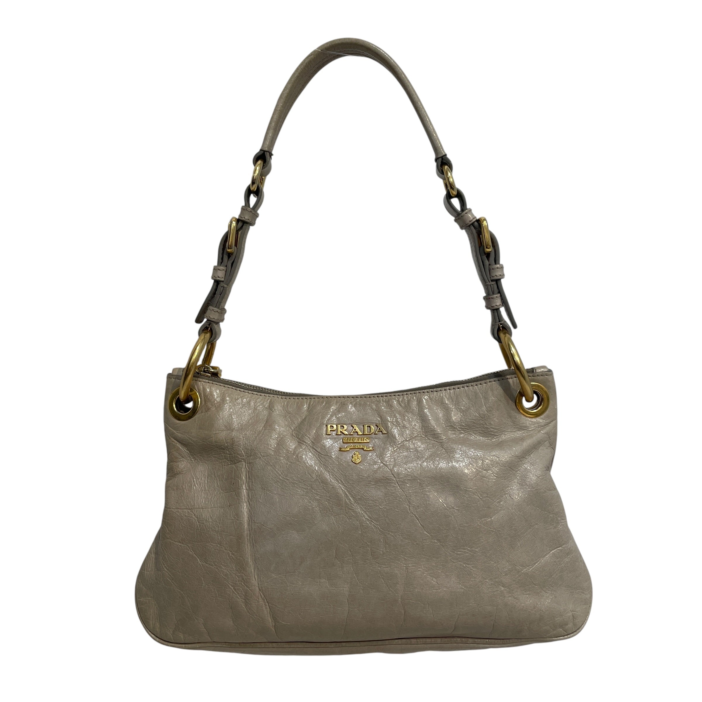 PRADA/Hand Bag/Leather/CRM/Vitello Shine Shouldr Bag view 1