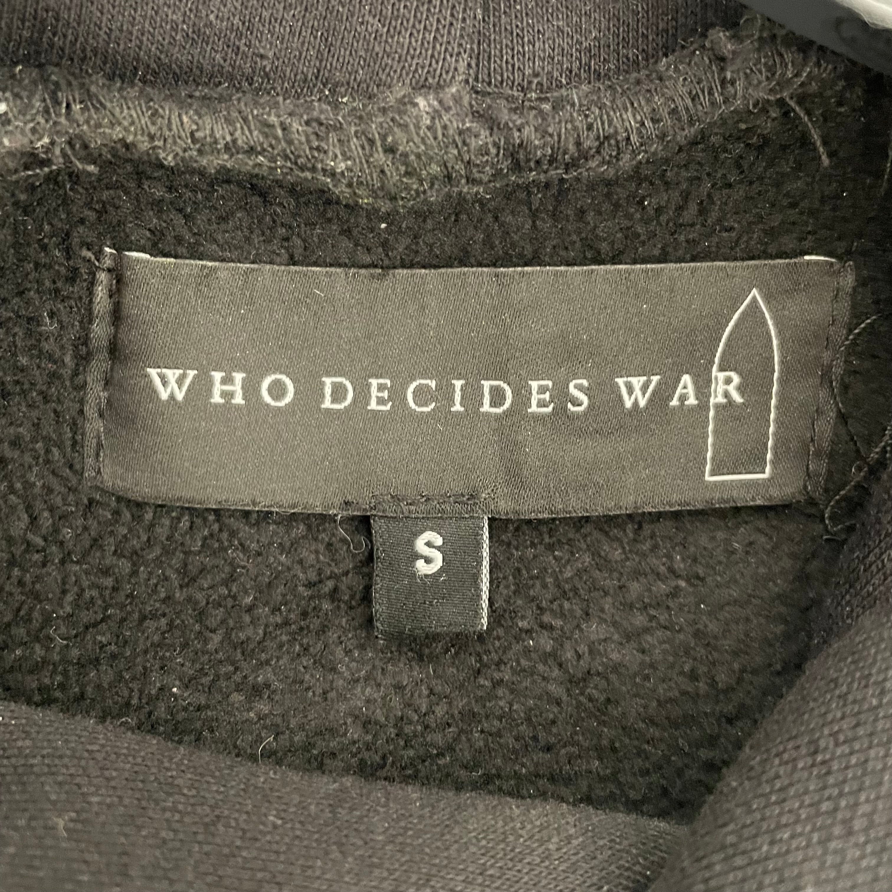 WHO DECIDES WAR/Hoodie/S/Cotton/BLK/Elbow/Paneling Hoodie view 3