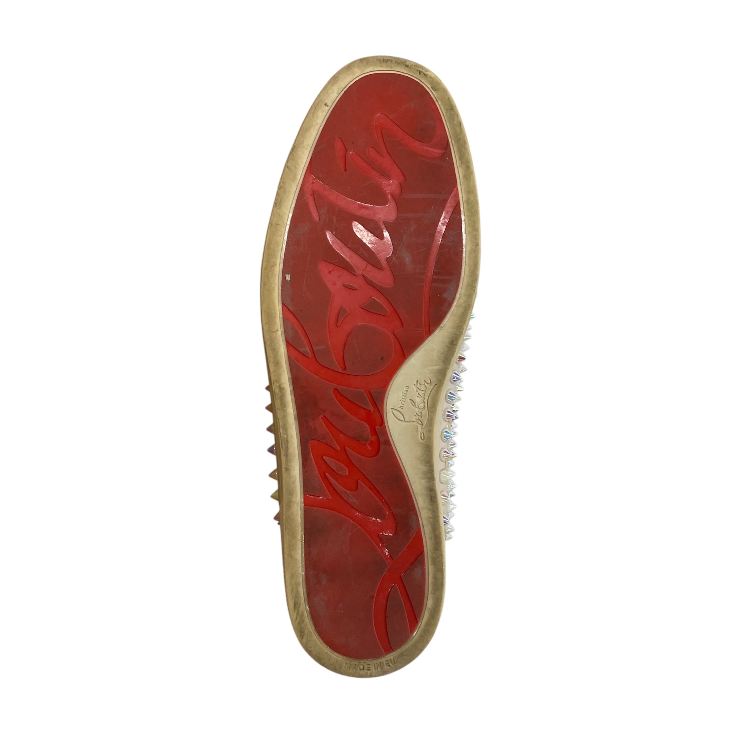 Christian Louboutin/Hi-Sneakers/EU 44/All Over Print/Leather/BEG/opal spikes all over view 6