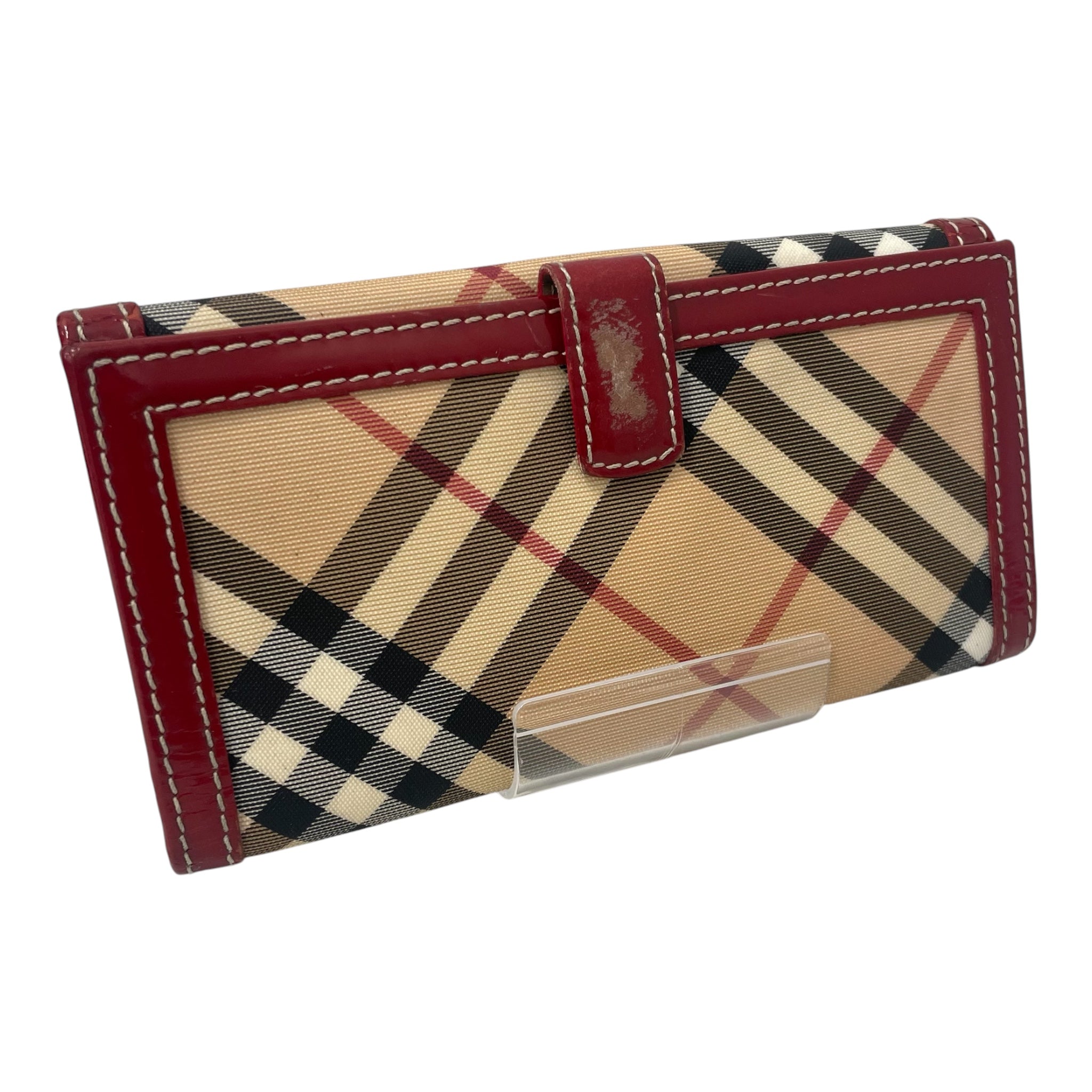 BURBERRY/Long Wallet/Plaid/Nylon/KHK/RED LTHR-STIR UP HARNESS view 2