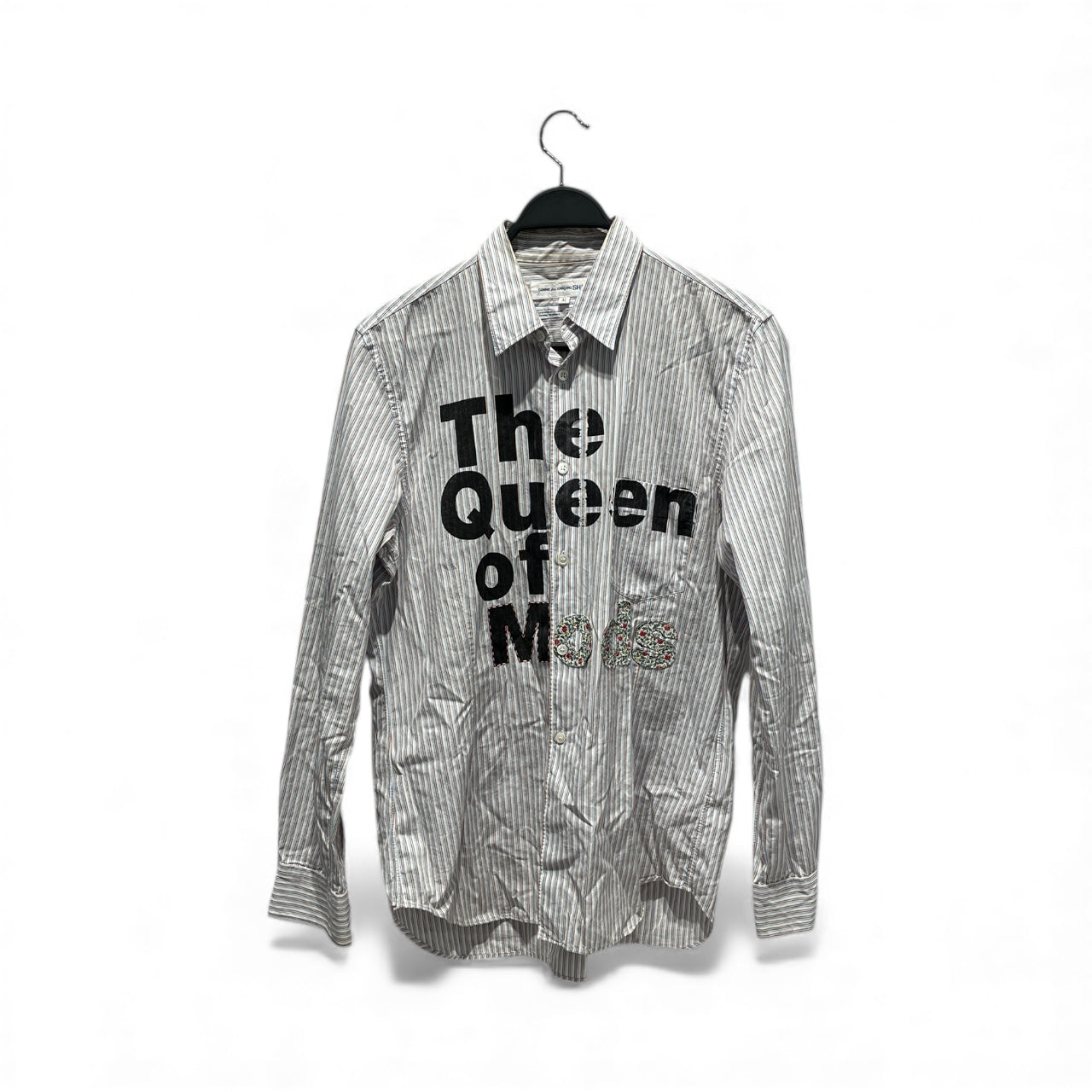 COMME des GARCONS SHIRT/LS Shirt/M/Cotton/MLT/Open Coller/Stripe/The Queen of Mods Button Up view 1