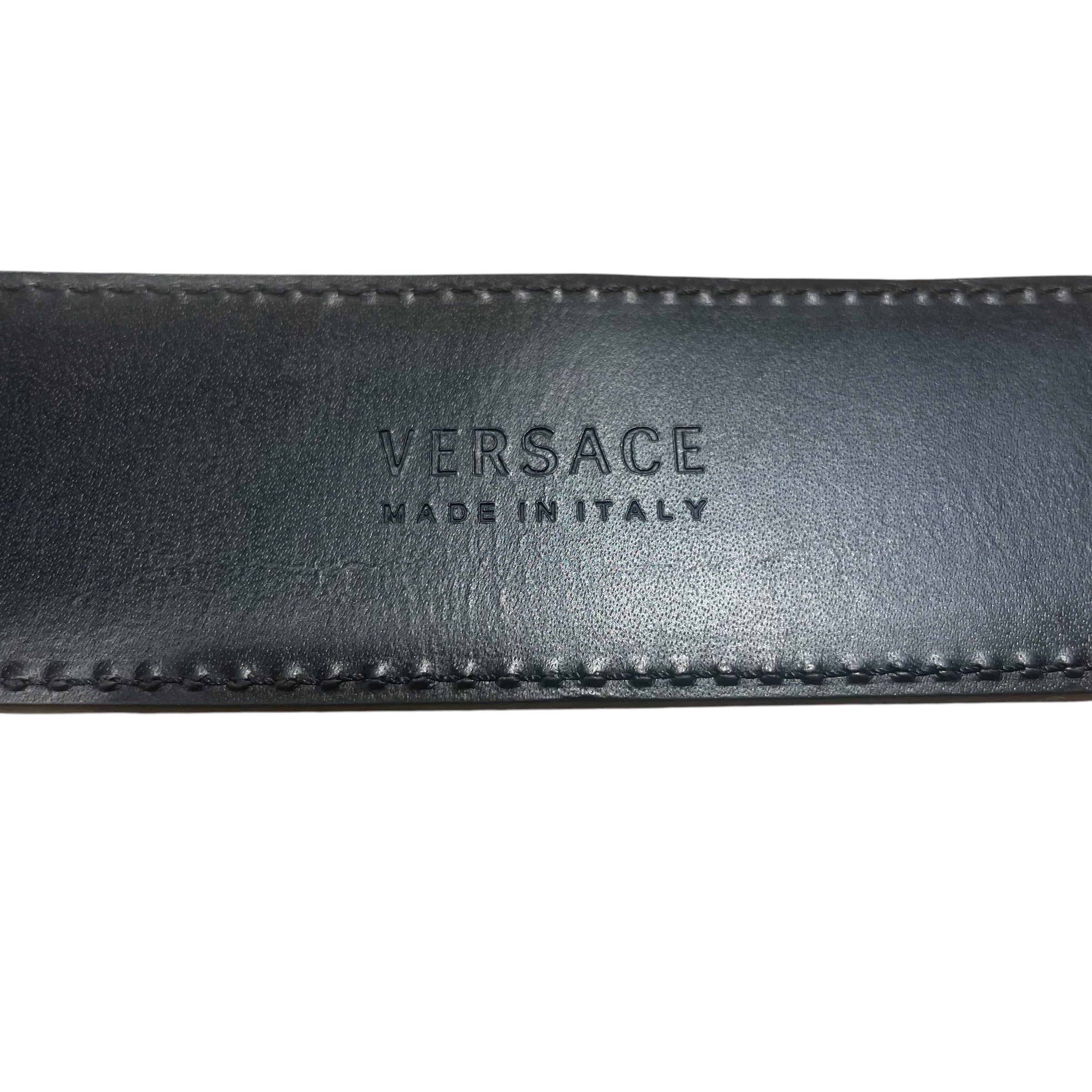 VERSACE/Belt/Leather/BLK/MONOGRAM HOUSE LOGO view 5