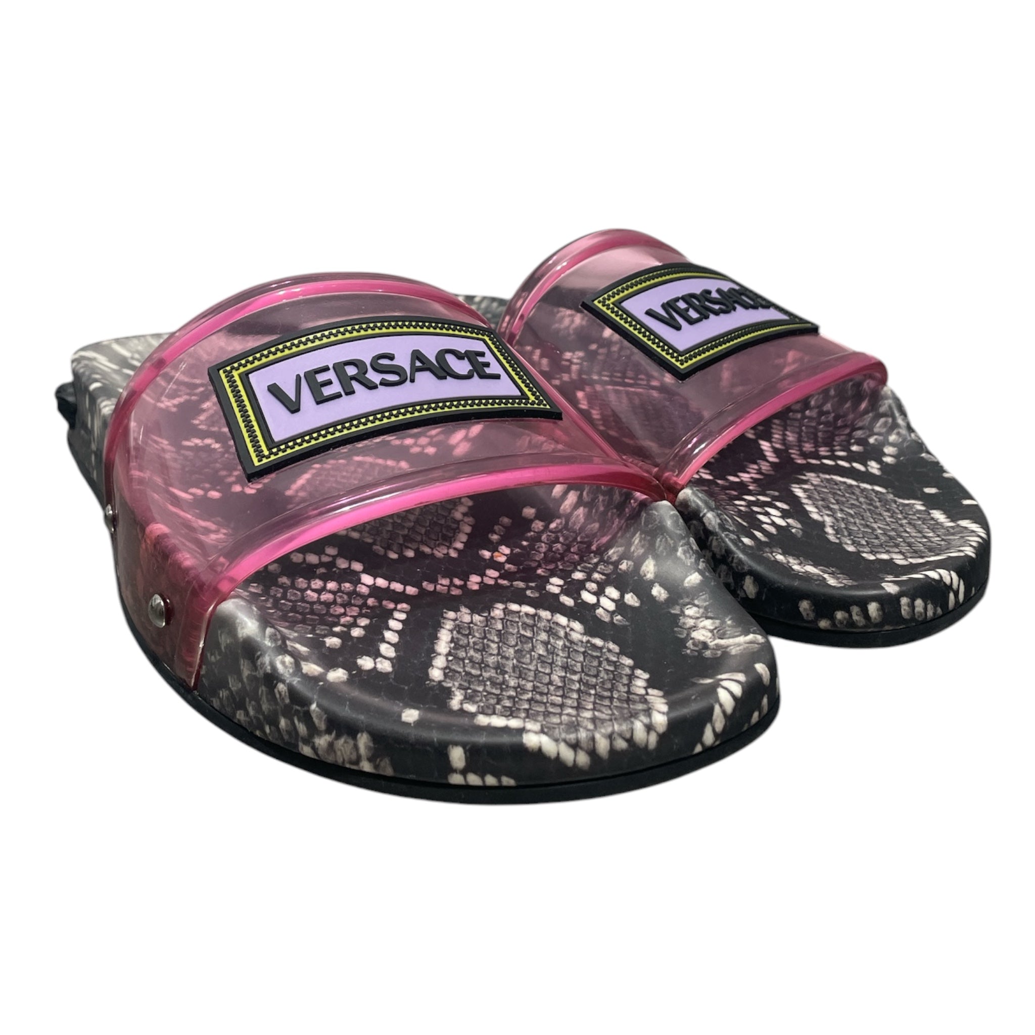 VERSACE/Sandals/EU 37/Animal Pattern/PNK/Python Medusa Pool Slides view 1