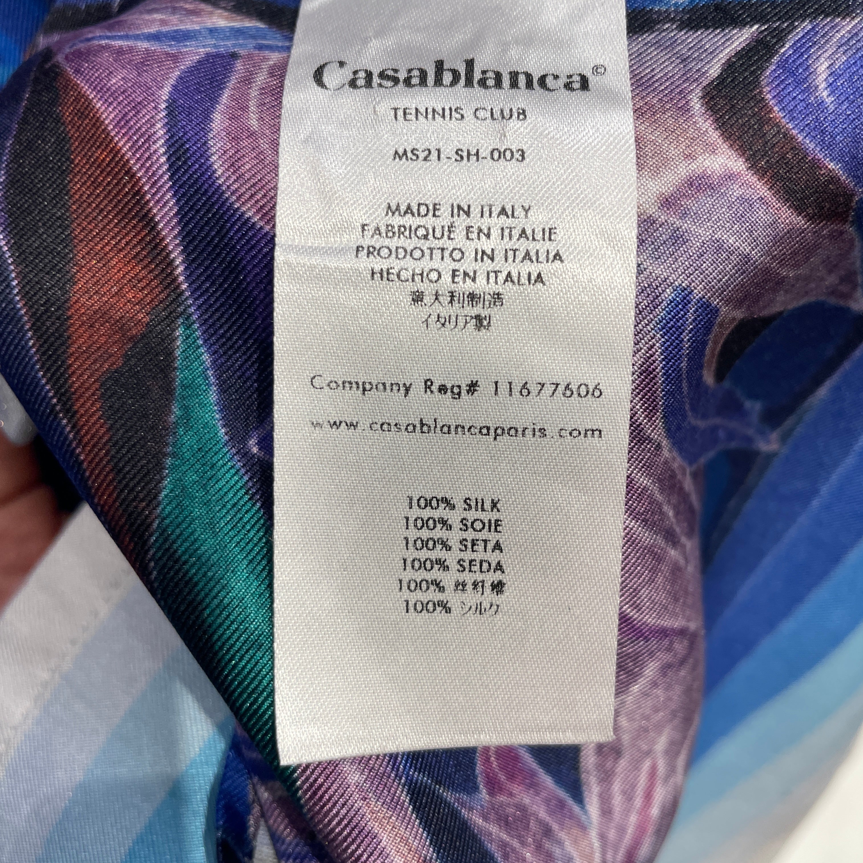 CASABLANCA/SS Shirt/S/Silk/BLU/All Over Print/PALM TREE PRINT SILK SHIRT view 4