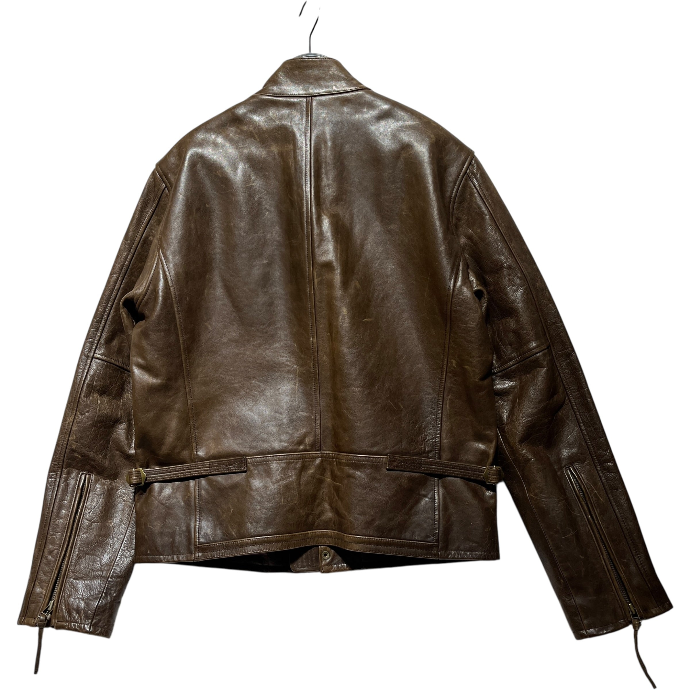 J.CREW/Leather Jkt/M/Leather/BRW/90s cafe racer view 3