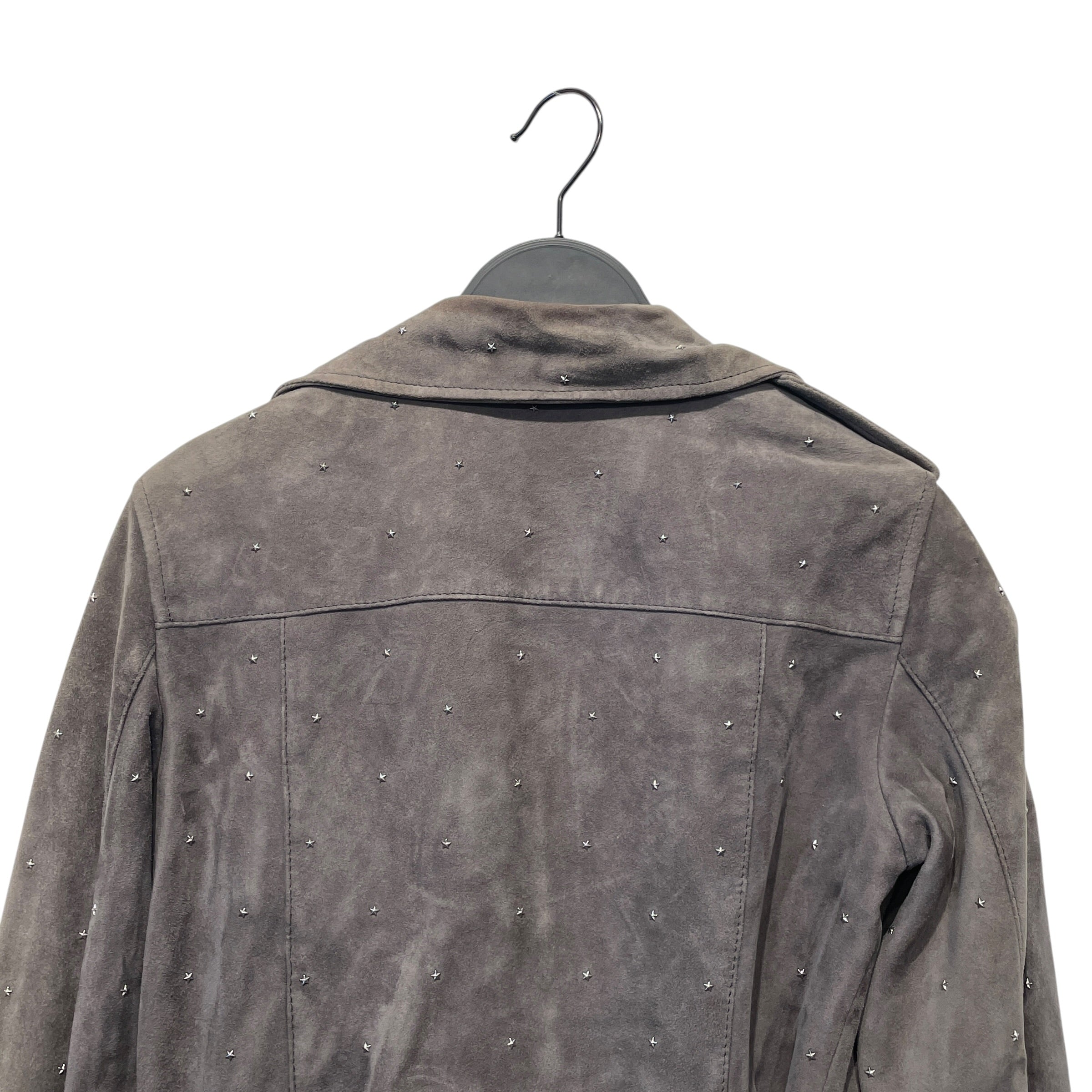 ALLSAINTS/Leather Jkt/4/Suede/GRY/STAR STUDDED GOAT SUEDE JKT view 6
