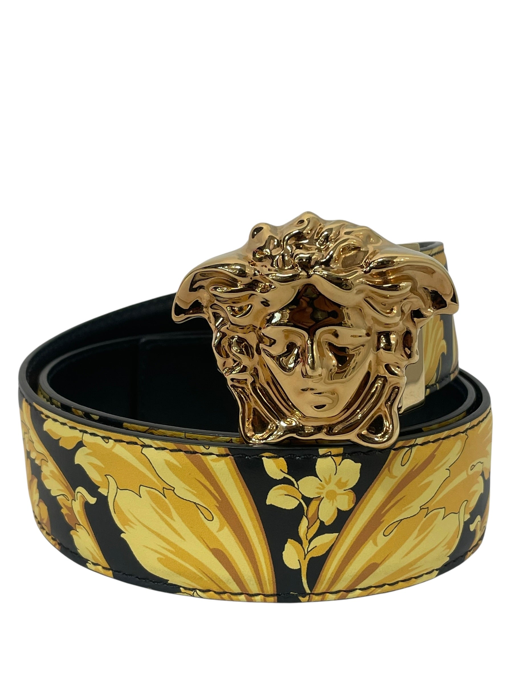 VERSACE/Belt/All Over Print/Leather/GLD/M's/reversible medusa view 1