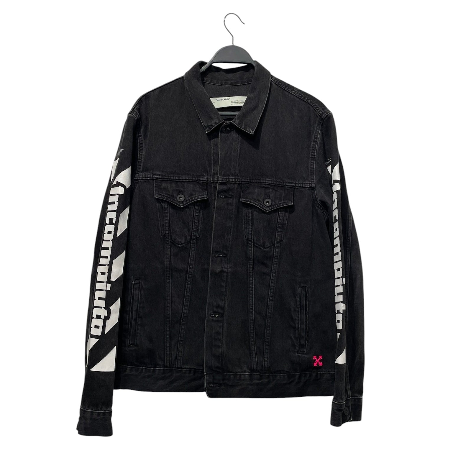 OFF-WHITE/Denim Jkt/M/Cotton/BLK/Graphic/incompleto jacket view 1